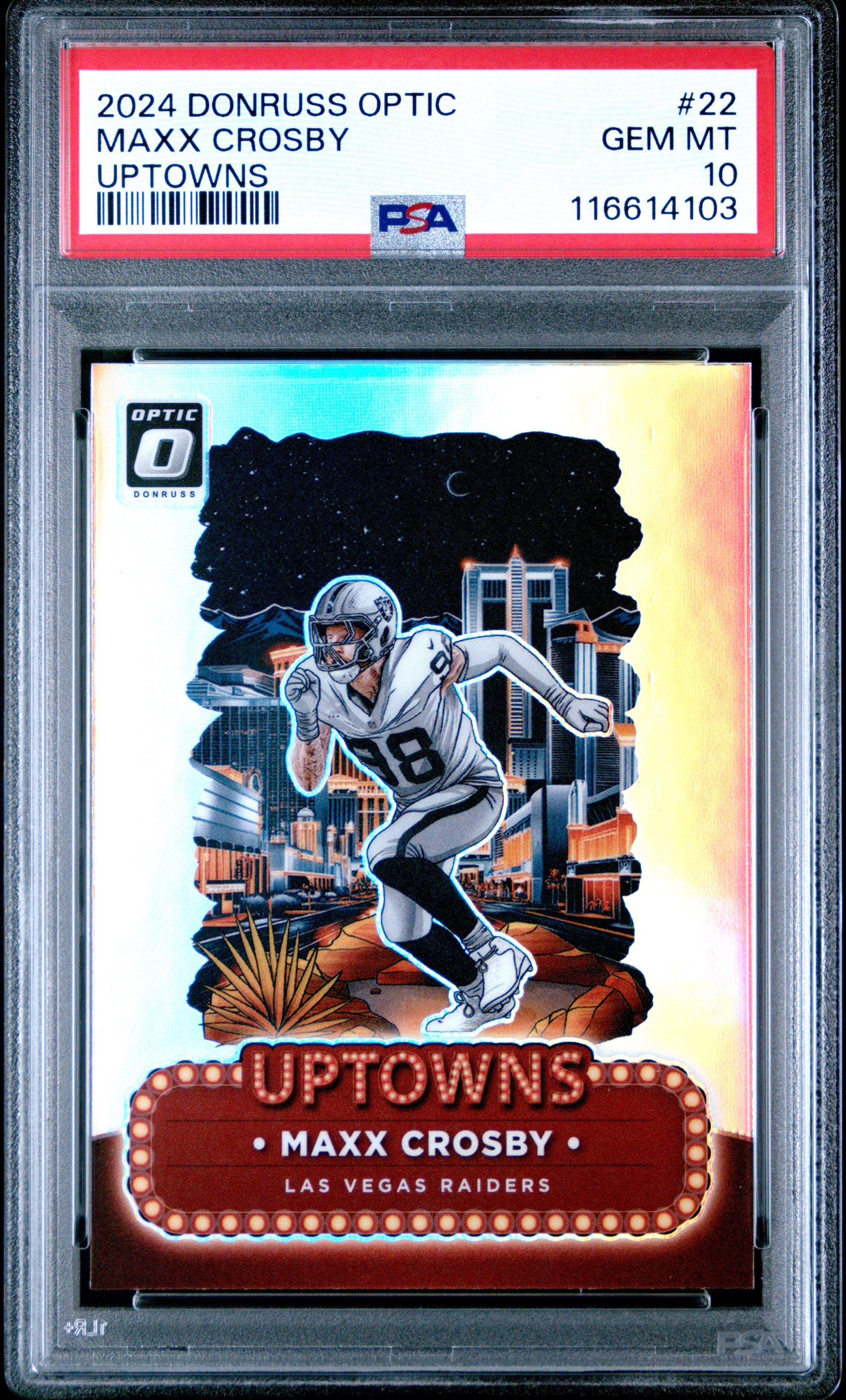 2024 Panini Donruss Optic Uptowns 22 Maxx Crosby PSA 10