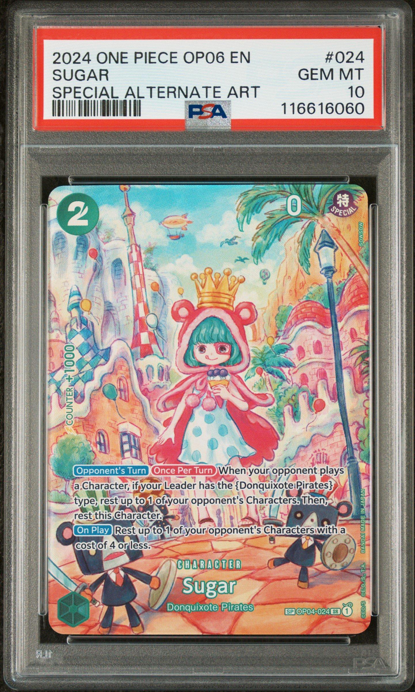 【PSA10】ONE PIECE カード　シュガー 2024 One Piece Op06-wings Of The Captain 024 Sugar Special