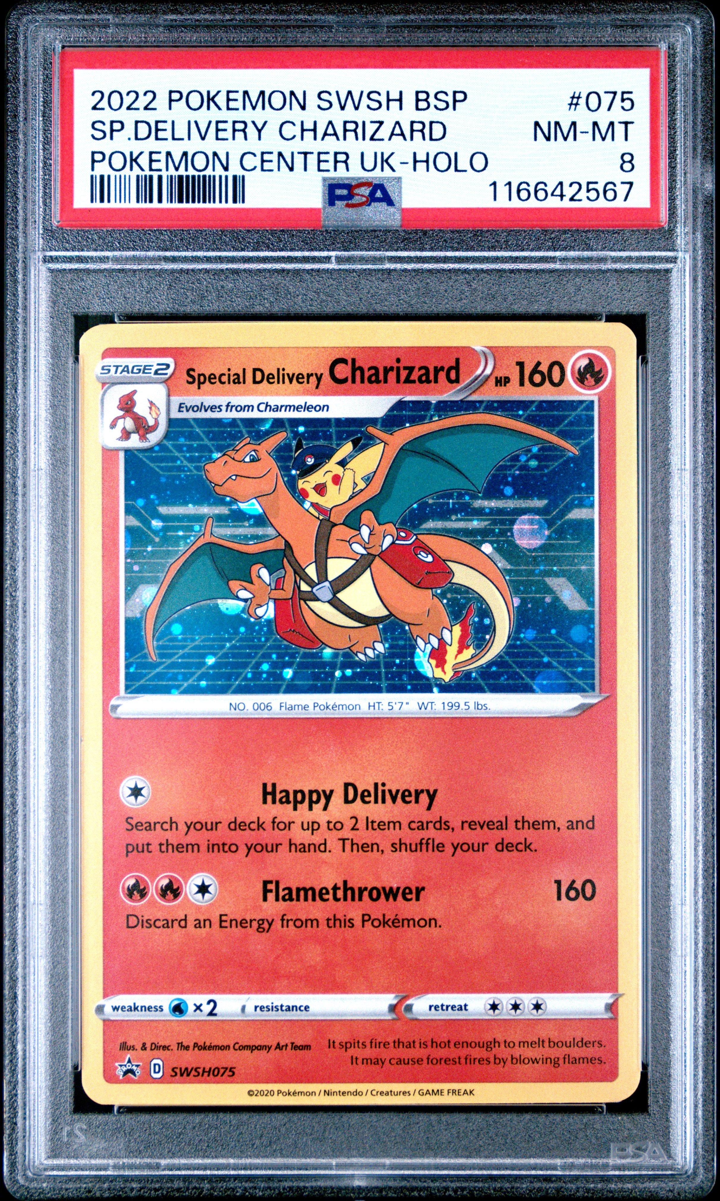 【PSA8】Special Delivery Charizard リザードン 2022 Pokemon Swsh Black Star Promo 075 Special Delivery Charizard