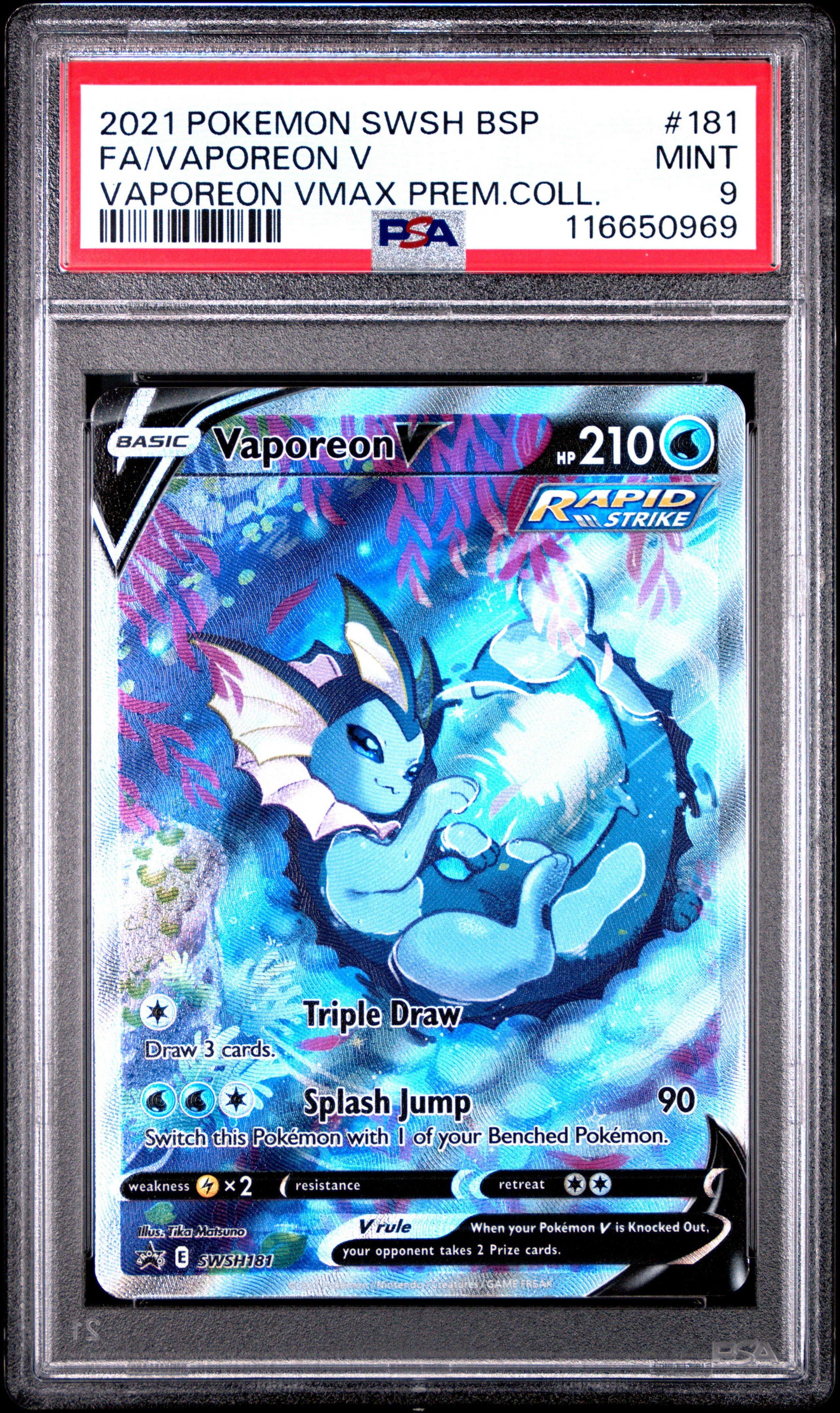 2021 Pokemon Swsh Black Star Promo 181 Full Art/vaporeon V
