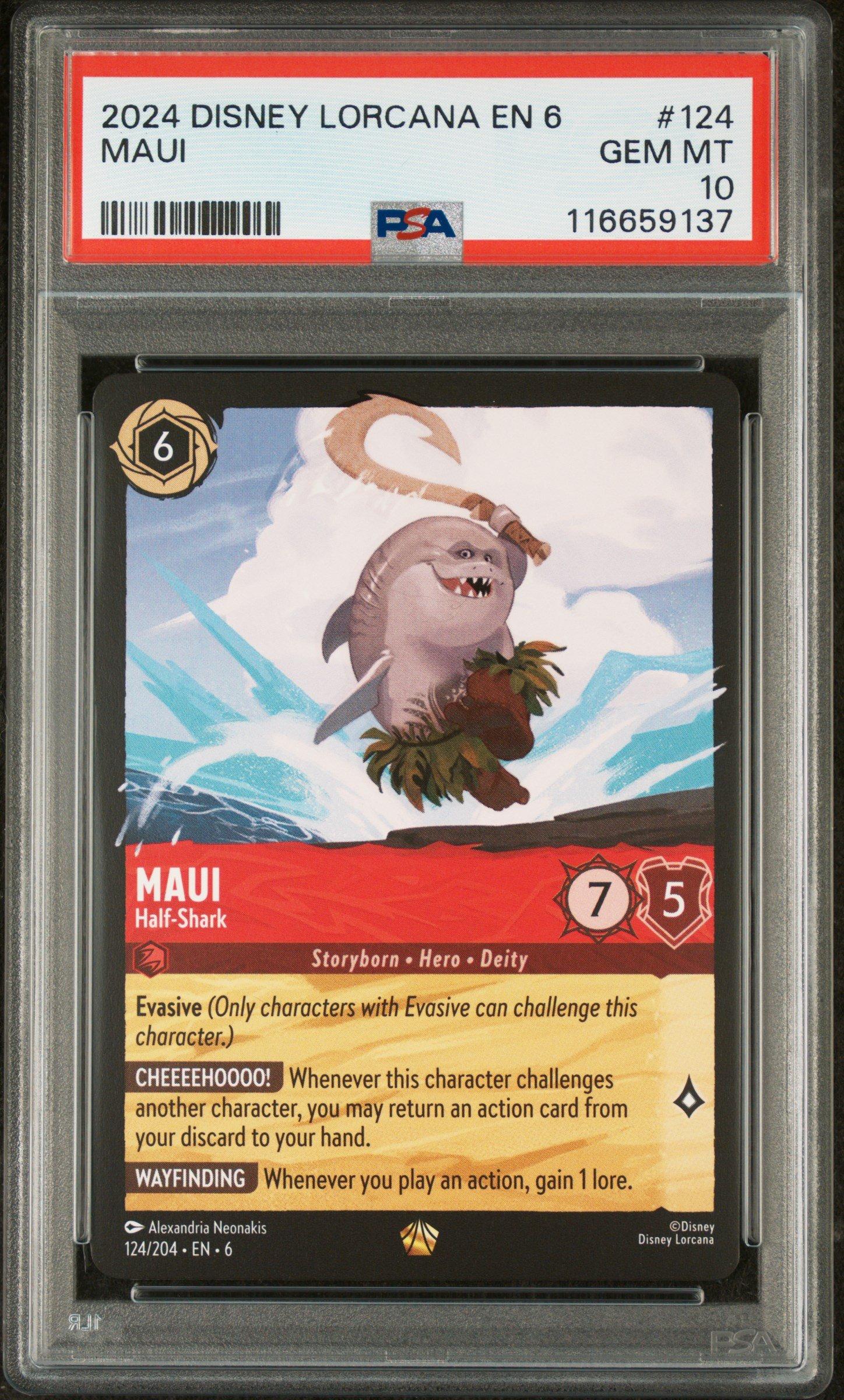 Disney LCG マウイ 124/204 2024 Disney Lorcana En 6-azurite Sea 124 Maui - Half-shark PSA 10