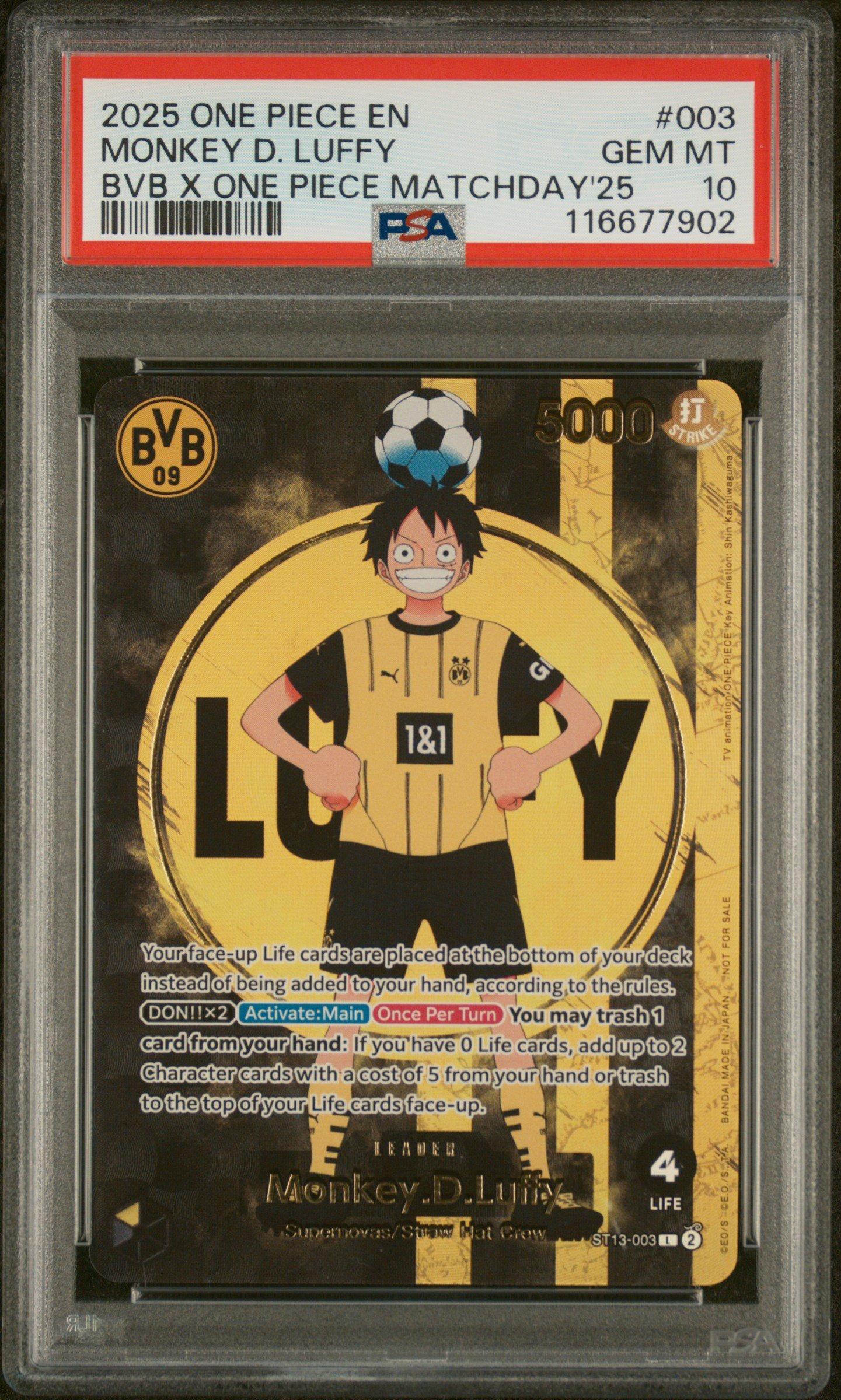 2025 One Piece Promos 003 Monkey D. Luffy Bvb X One Piece Matchday