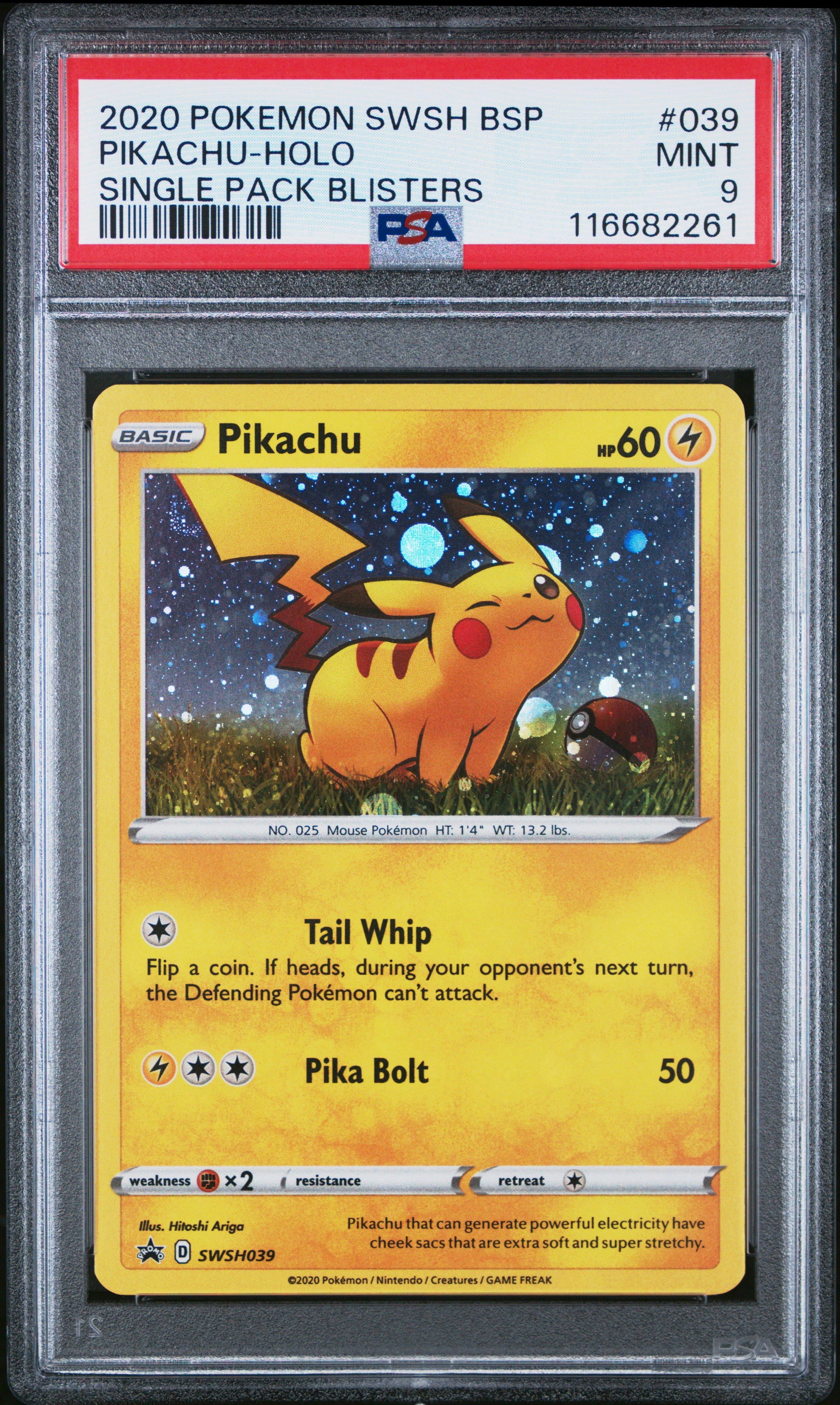 2020 Pokemon Swsh Black Star Promo 039 Pikachu-holo Single Pack
