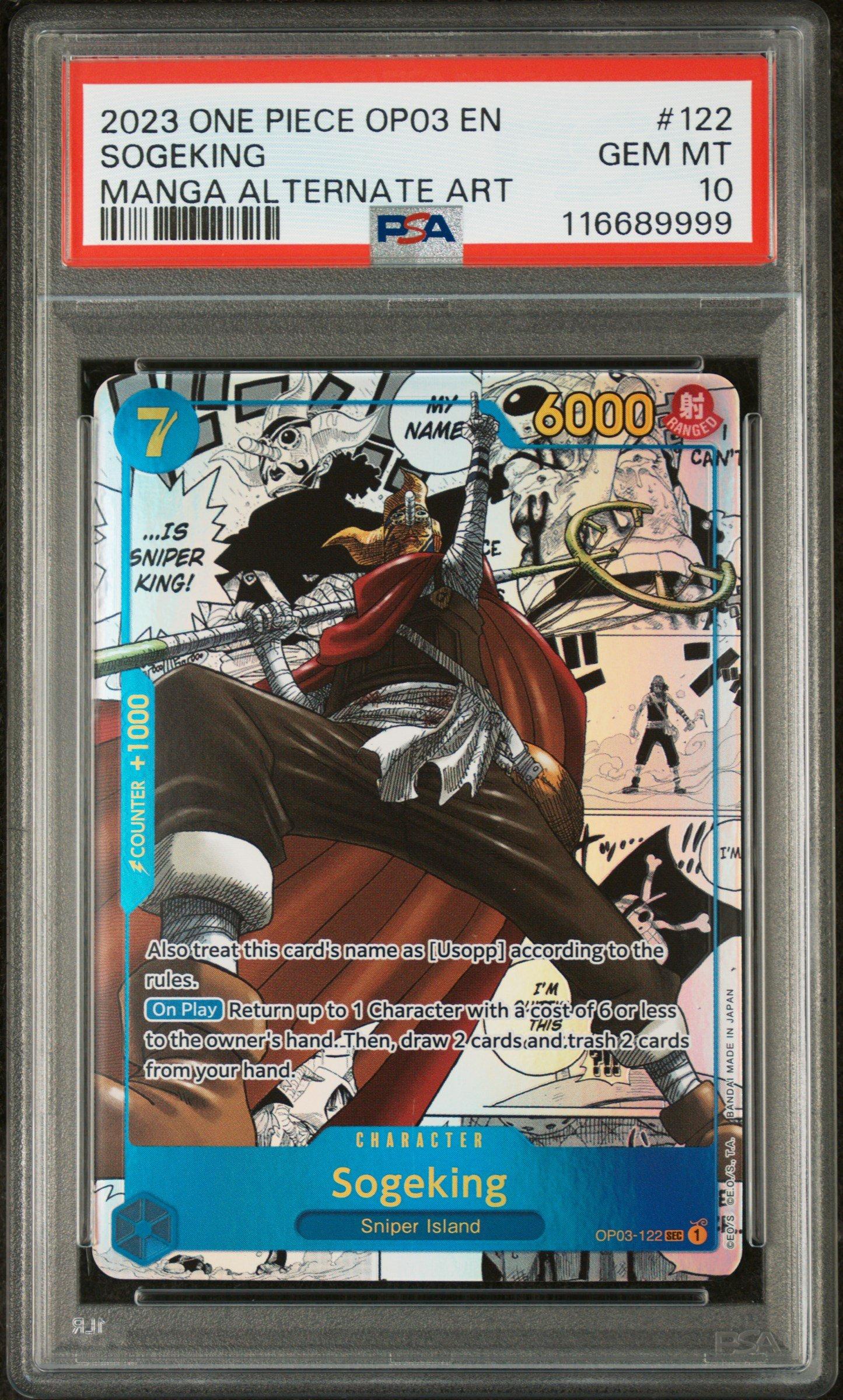 2023 One Piece Op03-pillars Of Strength 122 Sogeking Manga Alternate Art PSA 10