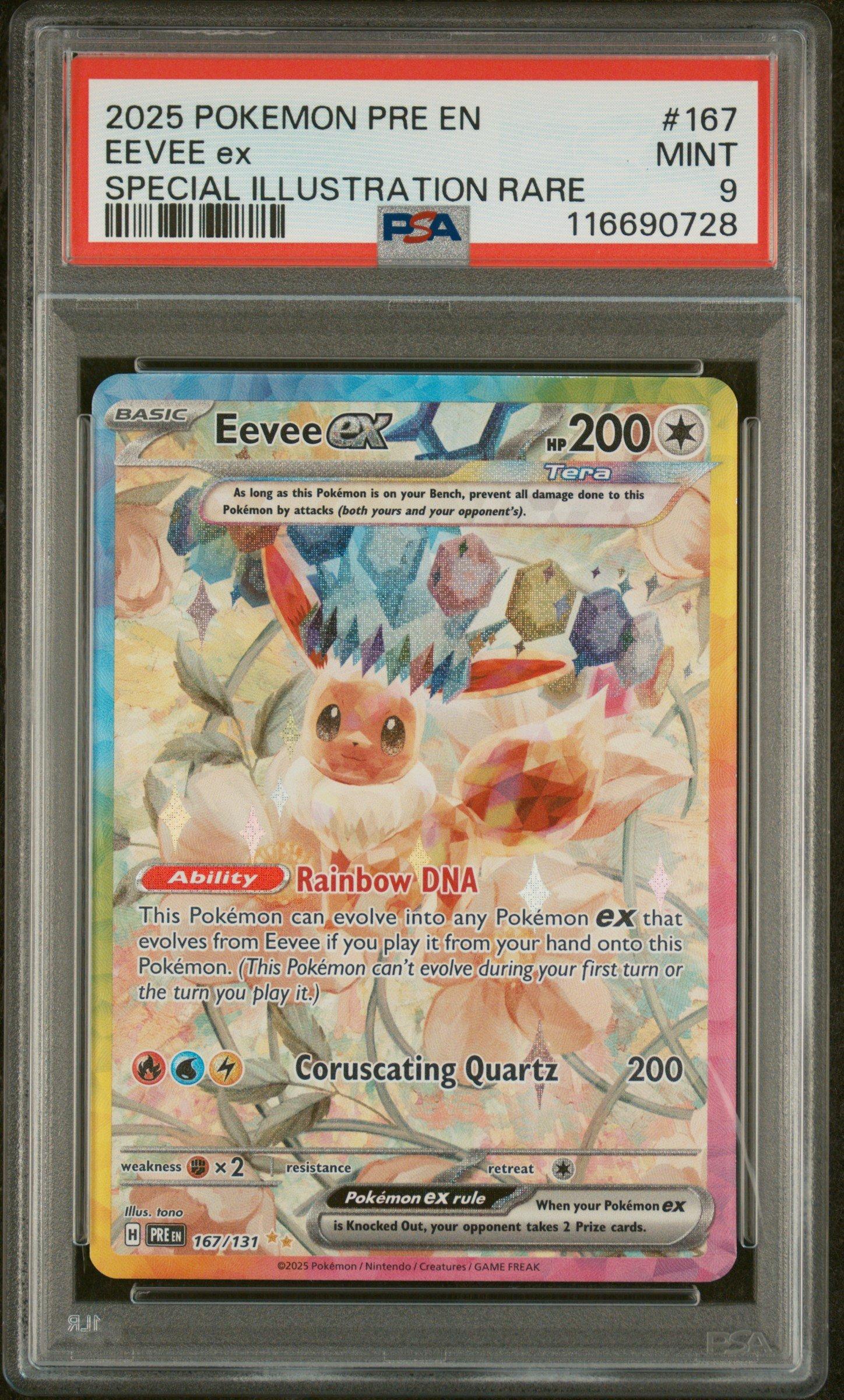 2025 Pokemon Pre En-prismatic Evolutions 167 Eevee Ex Special