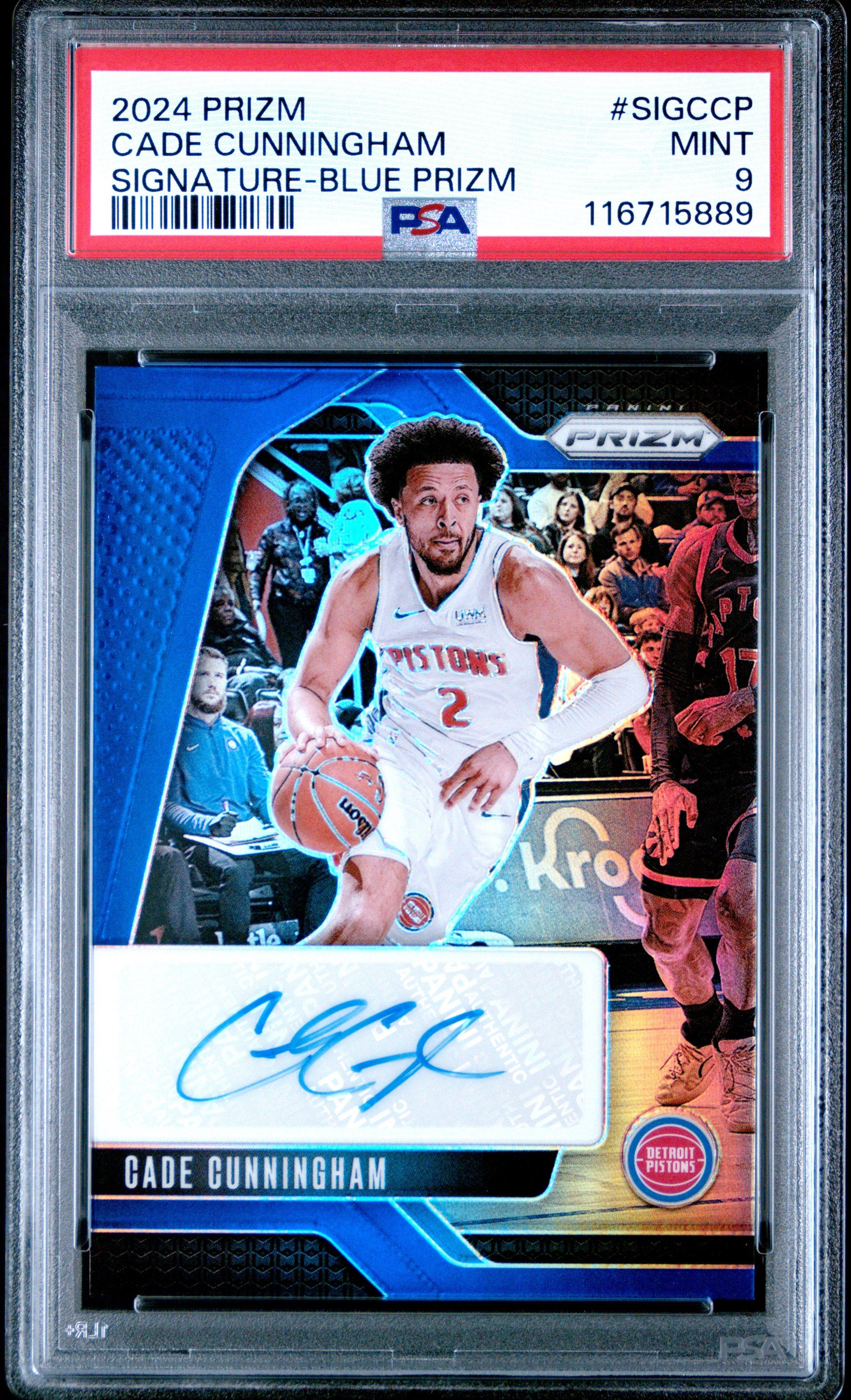2024 Panini Prizm Signatures Sigccp Cade Cunningham Blue Prizm PSA