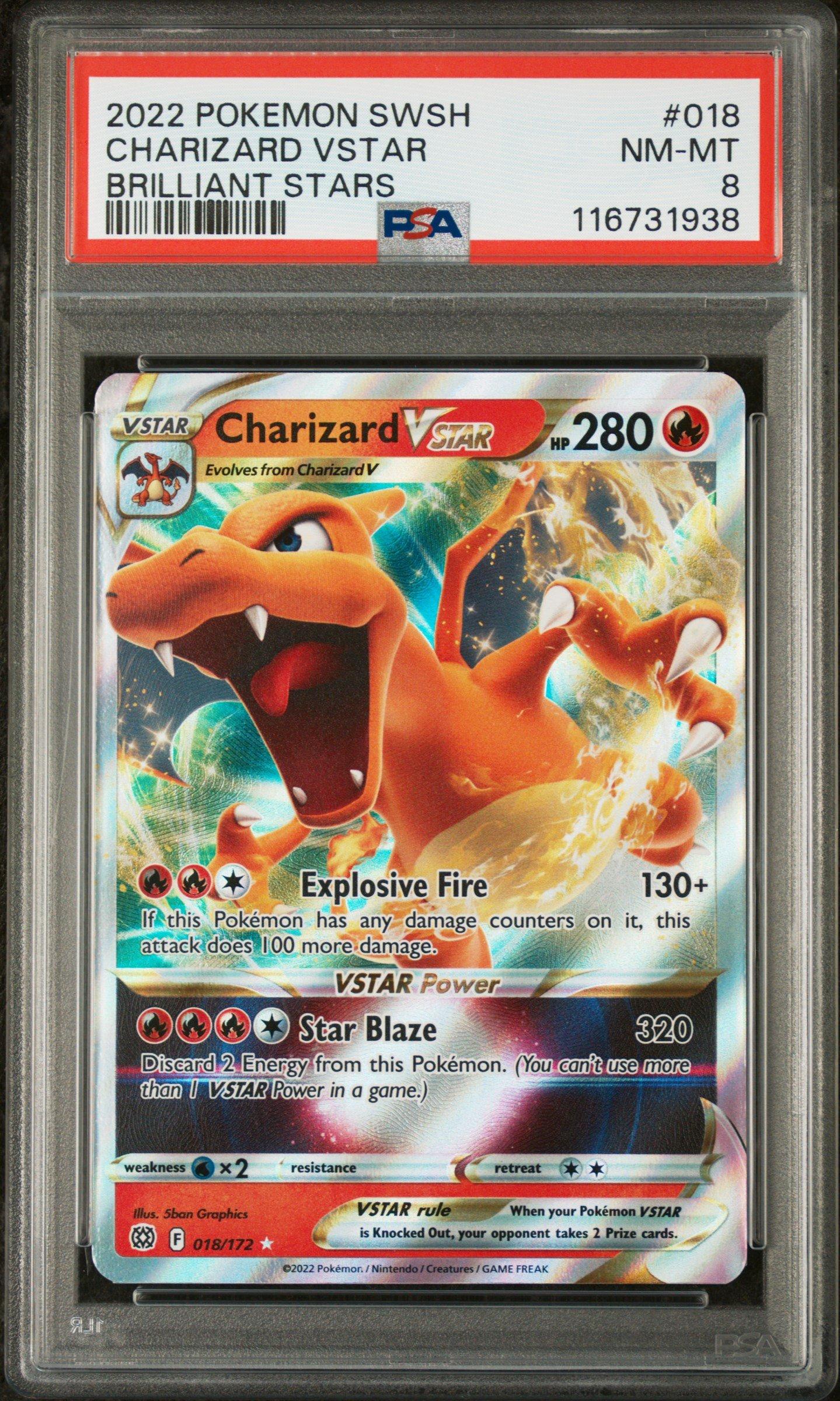 2022 Pokemon Sword & Shield Brilliant Stars 018 Charizard Vstar PSA