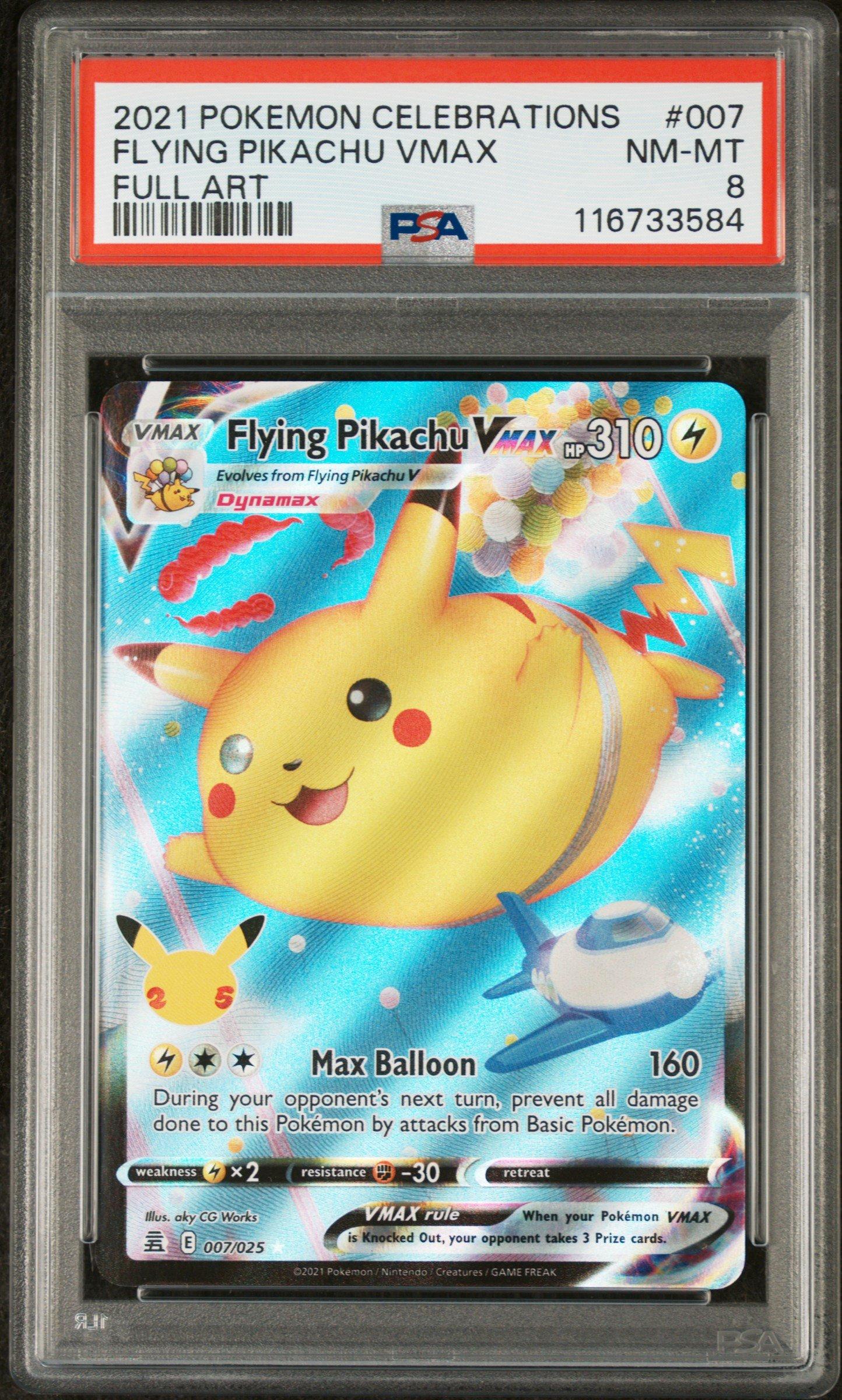 2021 Pokemon Celebrations 007 Full Art/flying Pikachu Vmax PSA 8