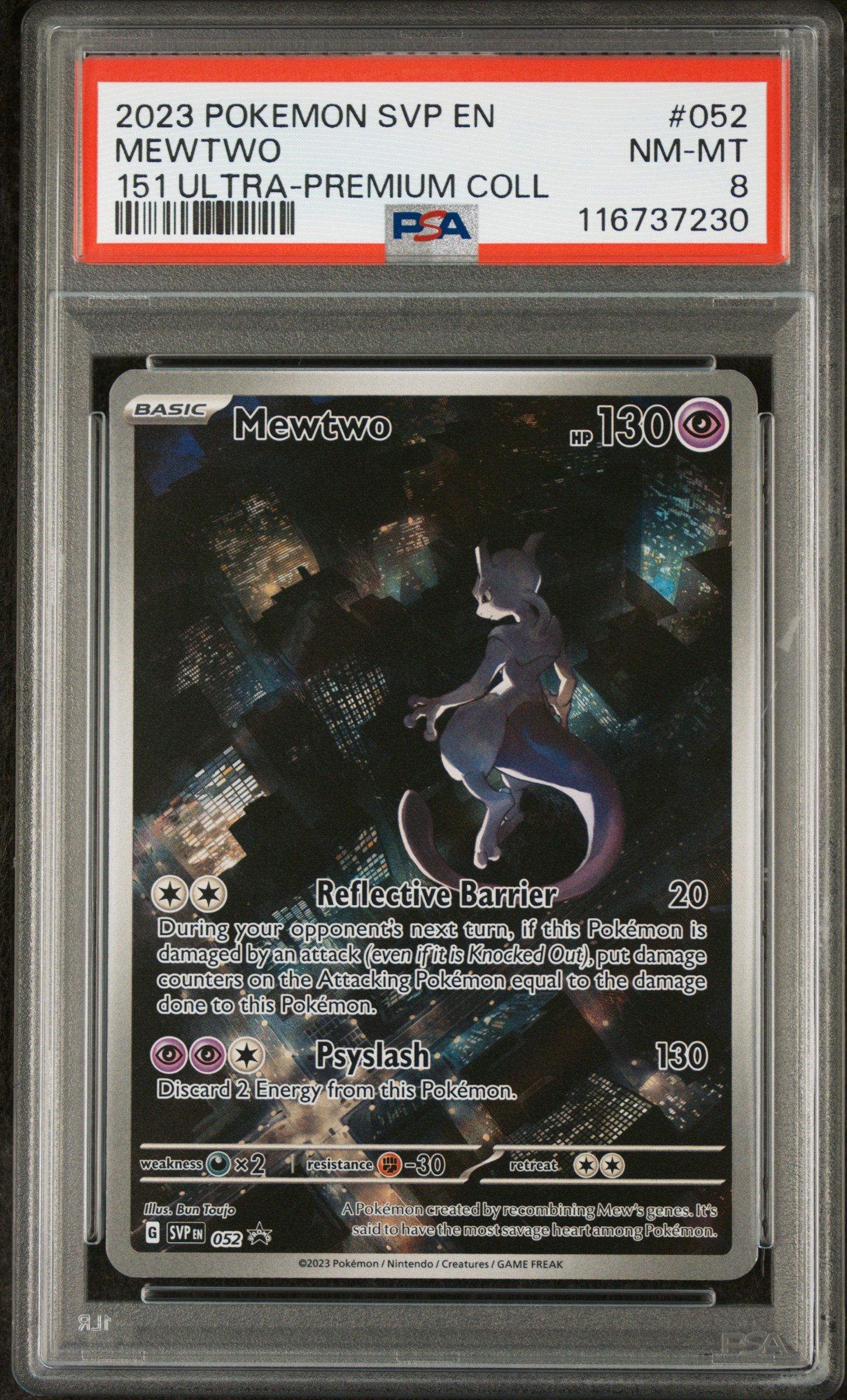 2023 Pokemon Svp En-sv Black Star Promo 052 Mewtwo 151 Ultra-premium Collection PSA 8