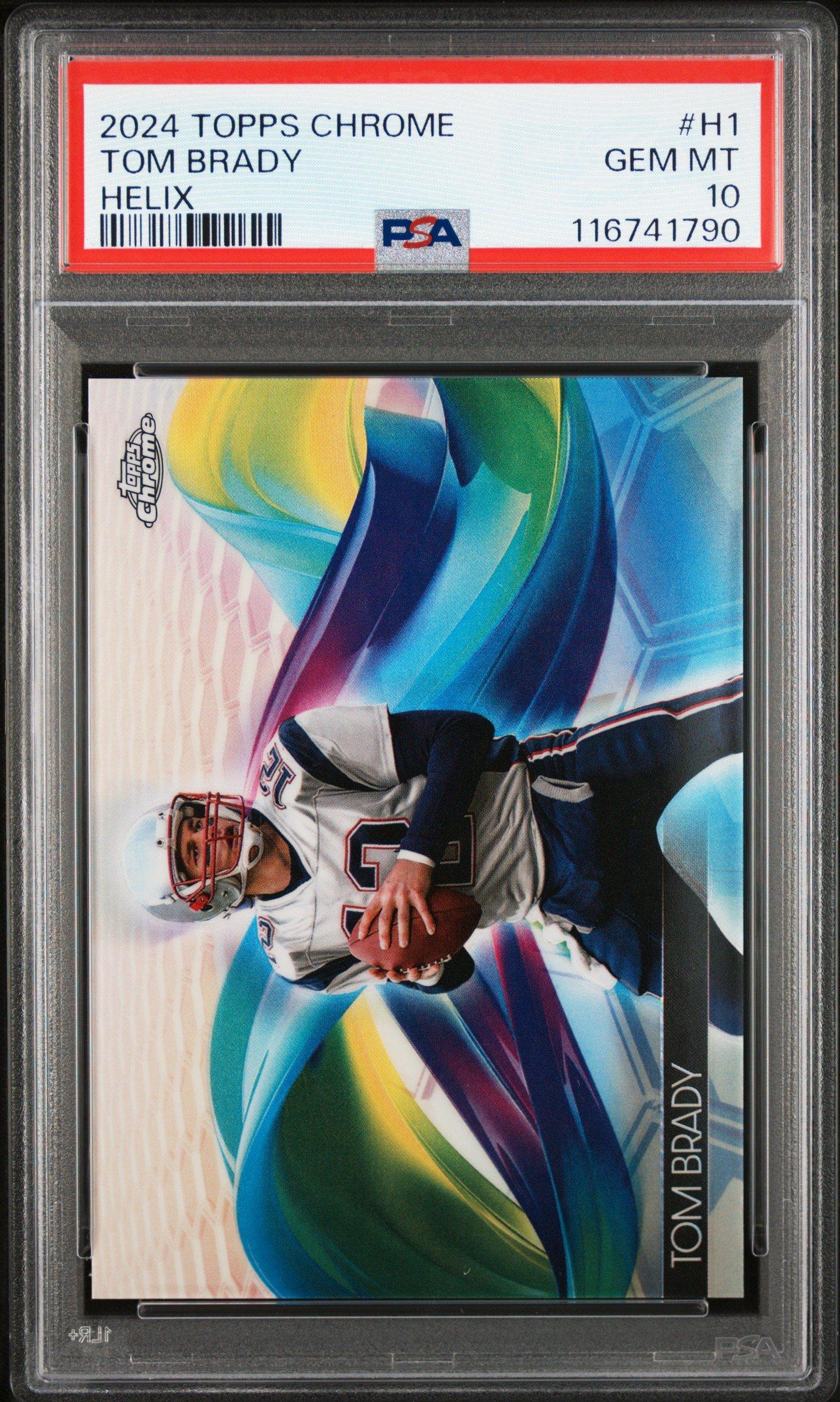 2024 Topps Chrome Helix H1 Tom Brady PSA 10 Graded Card | GameStop