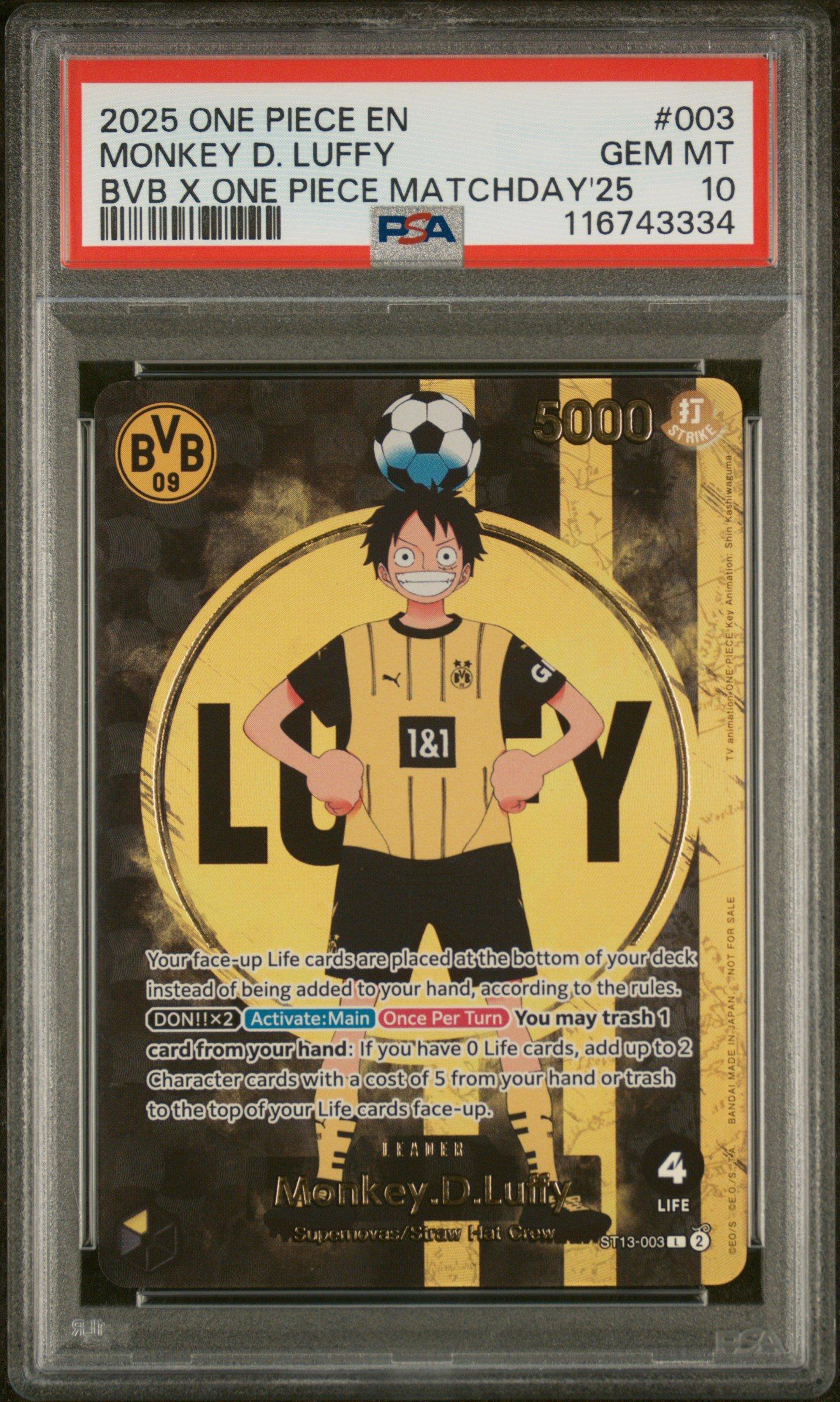 2025 One Piece Promos 003 Monkey D. Luffy Bvb X One Piece Matchday