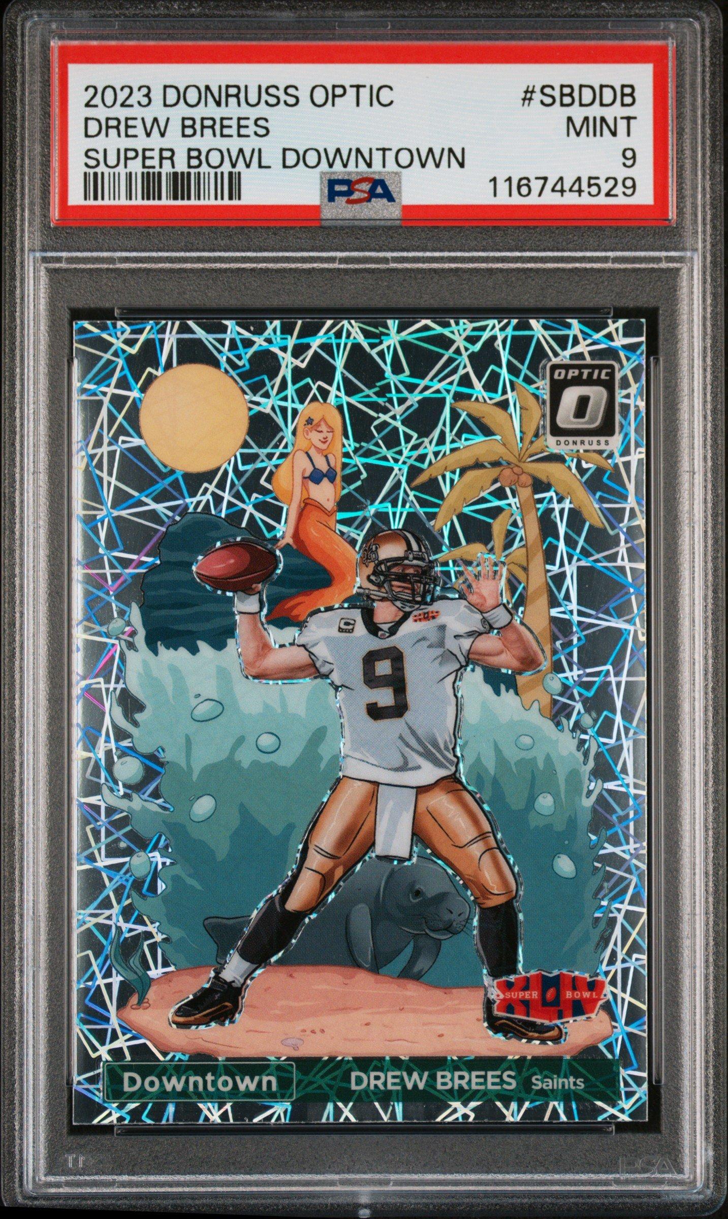 2023 Panini Donruss Optic Super Bowl Downtown Sbddb Drew Brees PSA 9