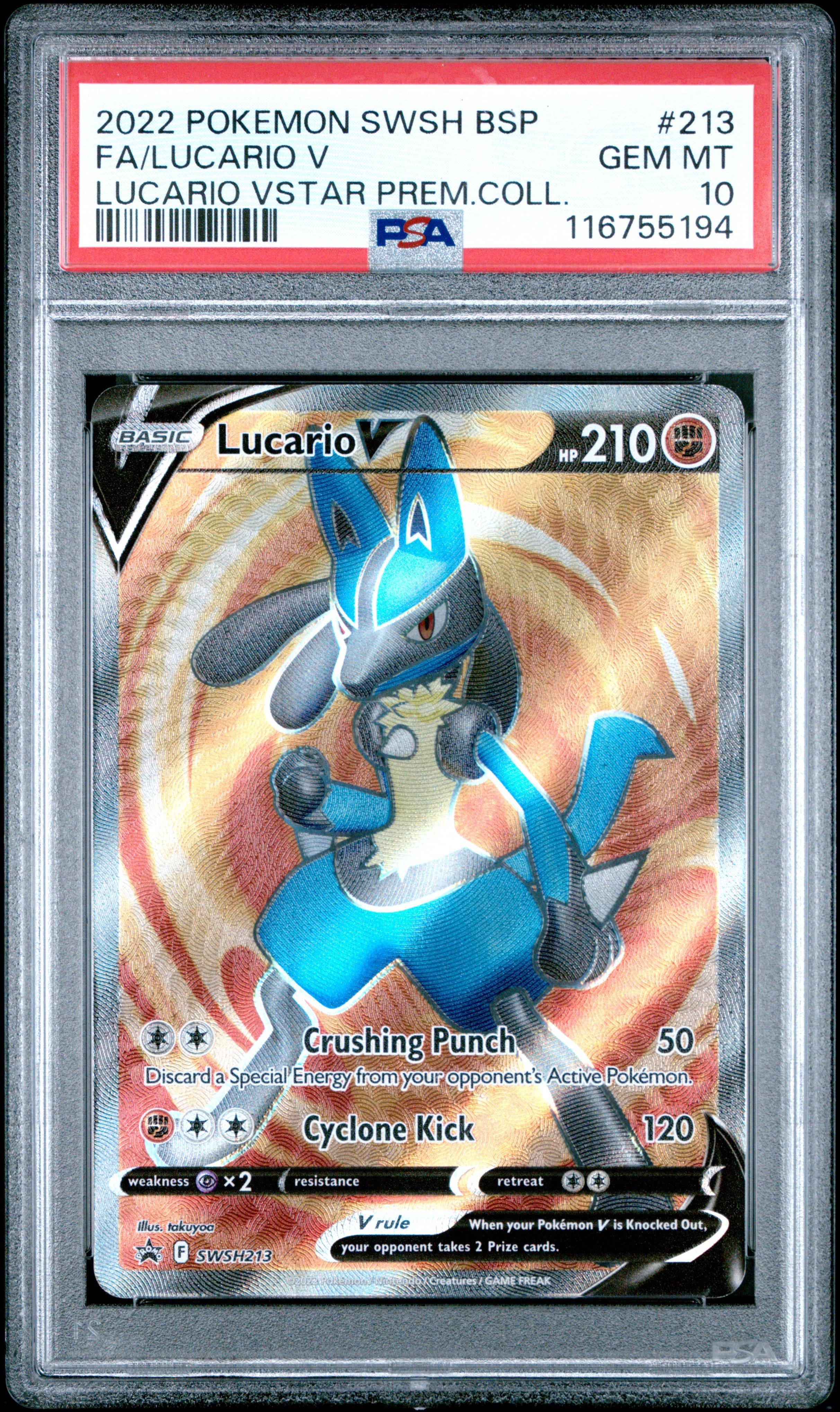 2022 Pokemon Swsh Black Star Promo 213 Full Art/lucario V Lucario