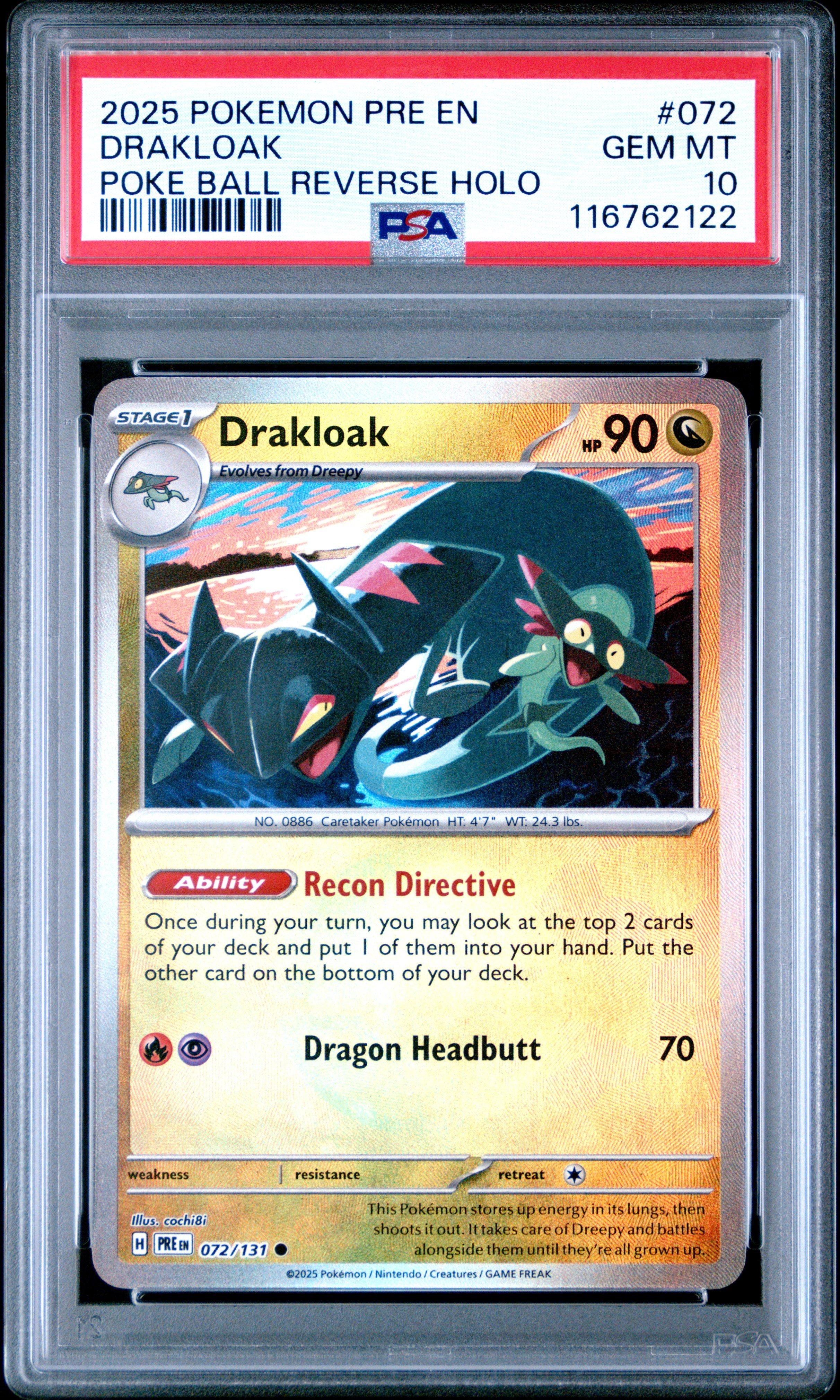 2025 Pokemon Pre En-prismatic Evolutions 072 Drakloak Poke Ball