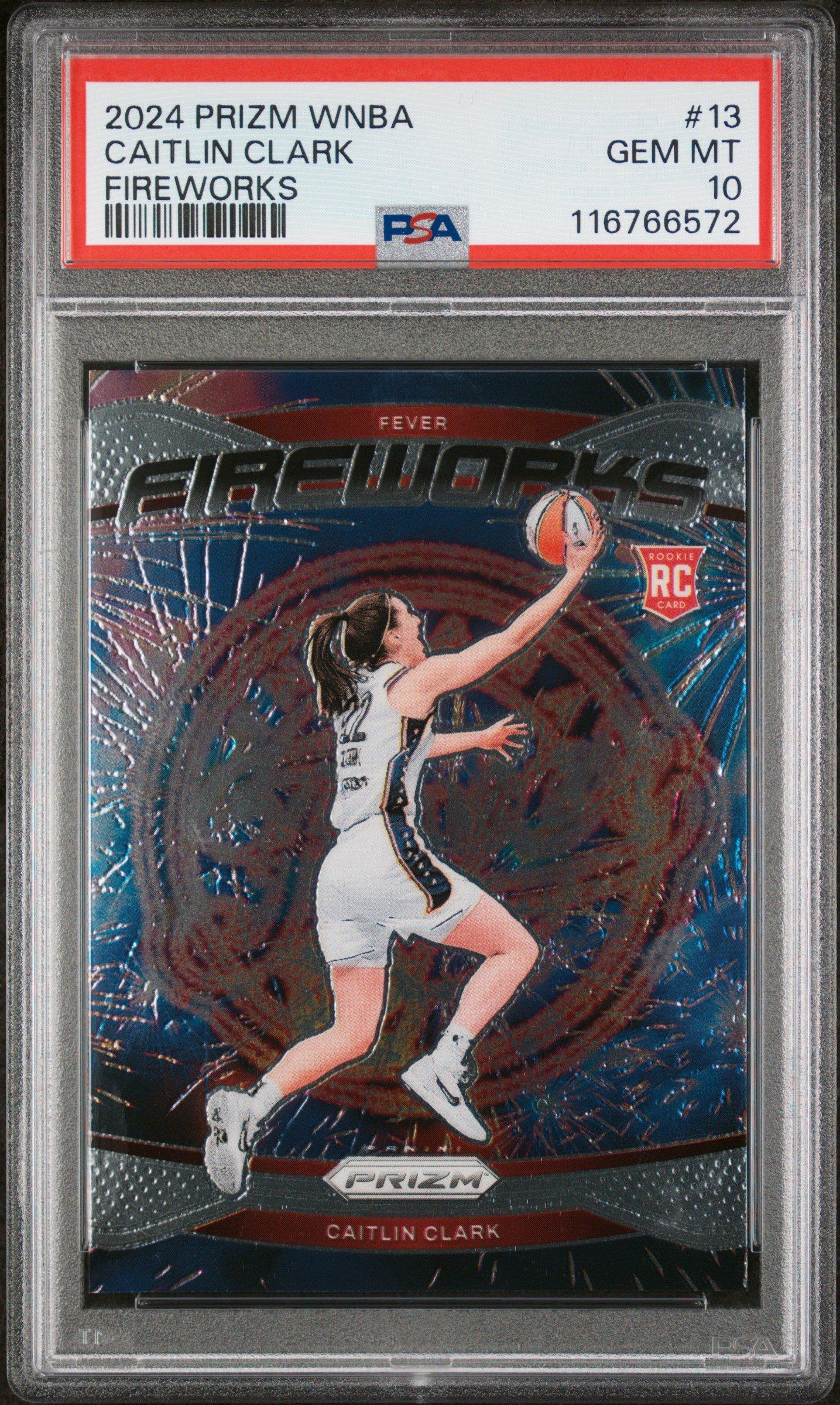 2024 Panini Prizm Wnba Fireworks 13 Caitlin Clark PSA 10