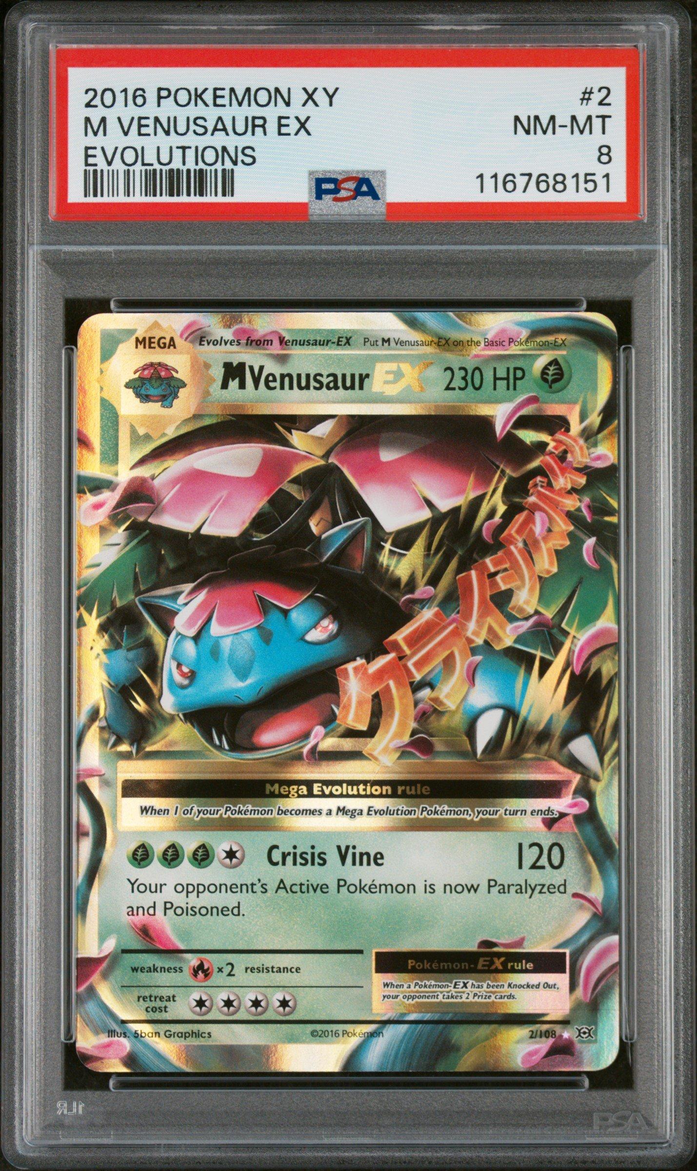 2016 Pokemon Xy Evolutions 2 M Venusaur Ex PSA 8 Graded Card