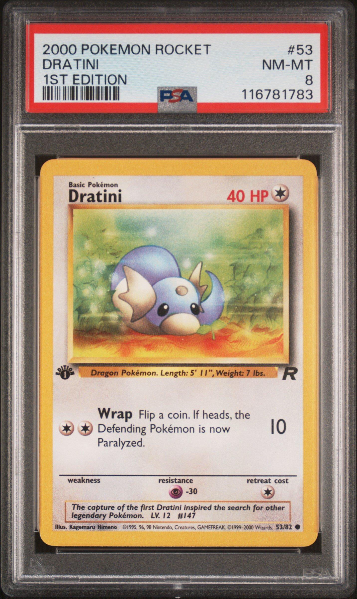 pokemon card dratini PSA 10 Gem Mint 1st Edition Dratini 1999 Pokemon Base Set SPANISH #26