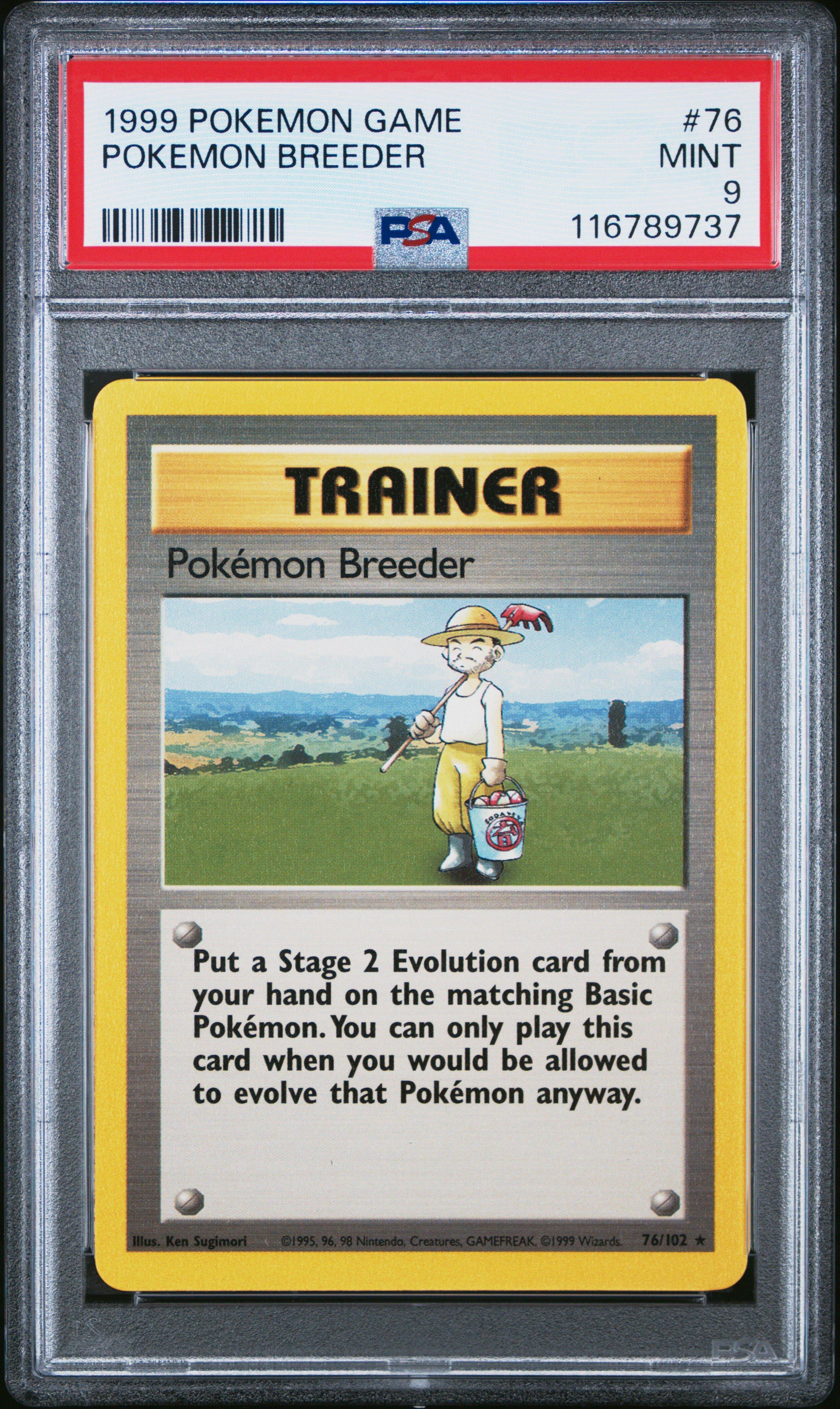 1999 Pokemon Game 76 Pokemon Breeder PSA
