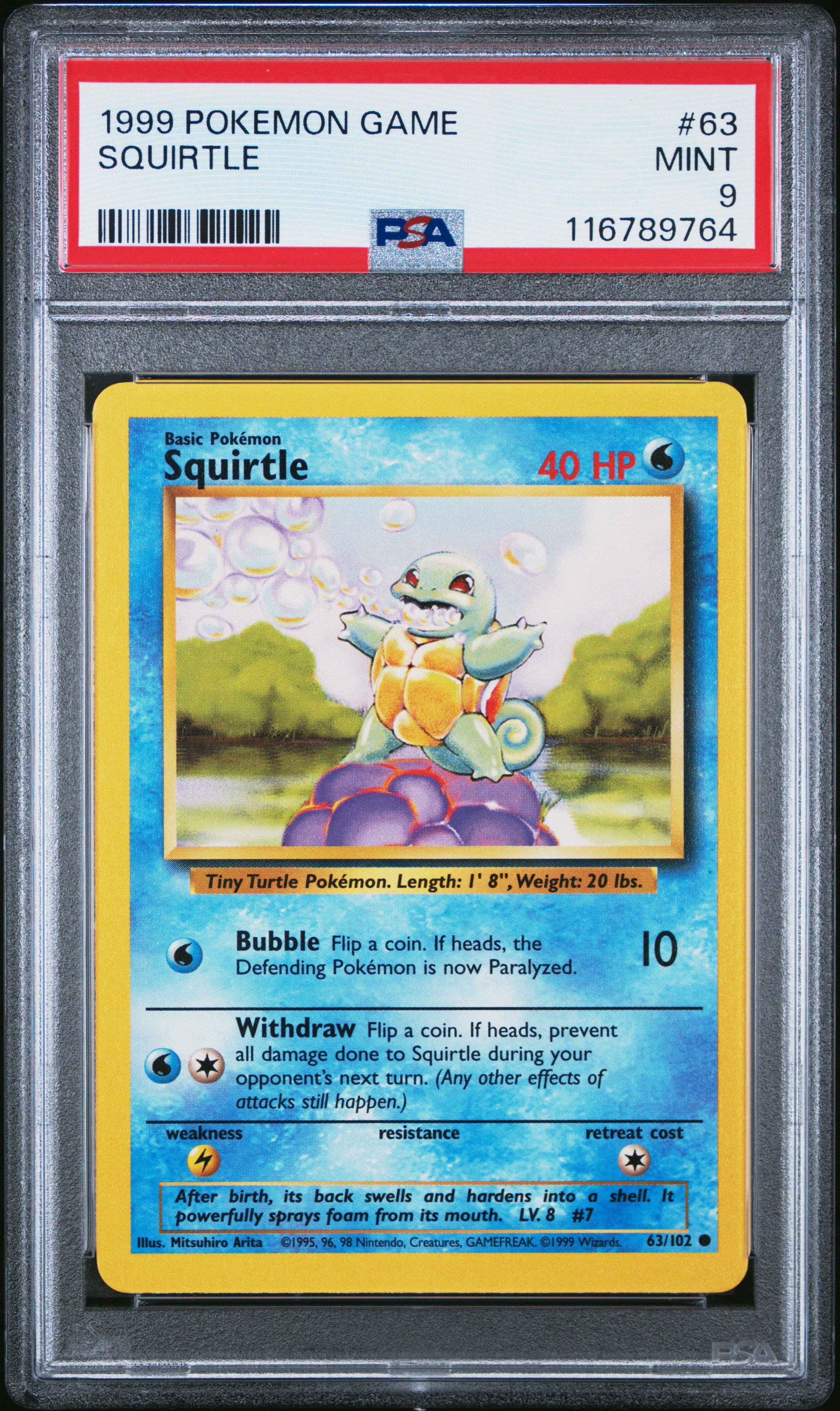 1999 Pokemon Game 63 Squirtle PSA 9 | GameStop