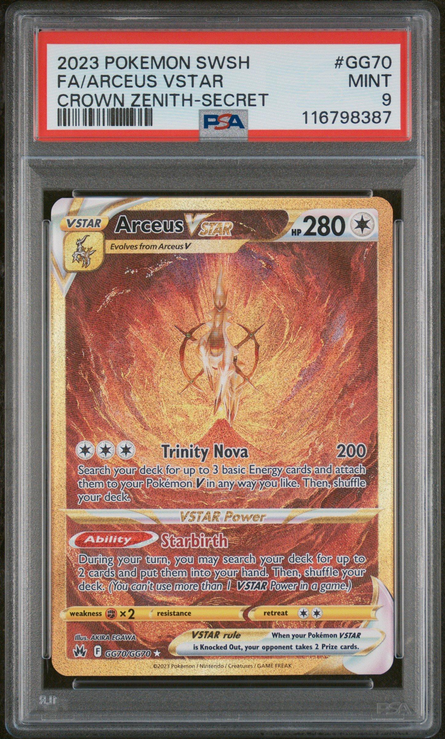 2023 Pokemon Sword And Shield Crown Zenith Gg70 Full Art/arceus Vstar  Secret PSA 9 Graded Card | GameStop