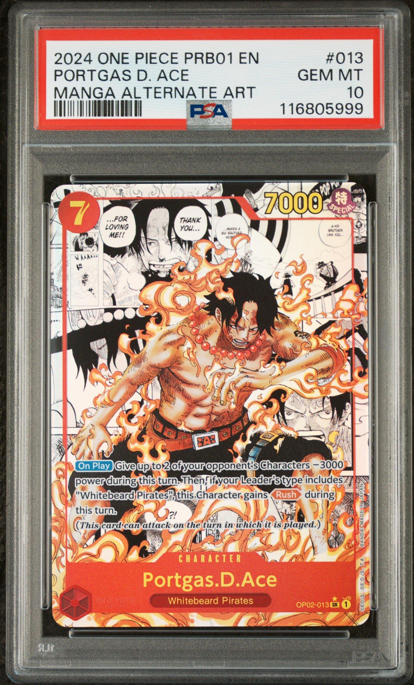 2024 ONE PIECE ポートガス・D・エース #013 PSA 10 PSA 10 One Piece Card Portgas D. Ace OP02-013 SR Parallel