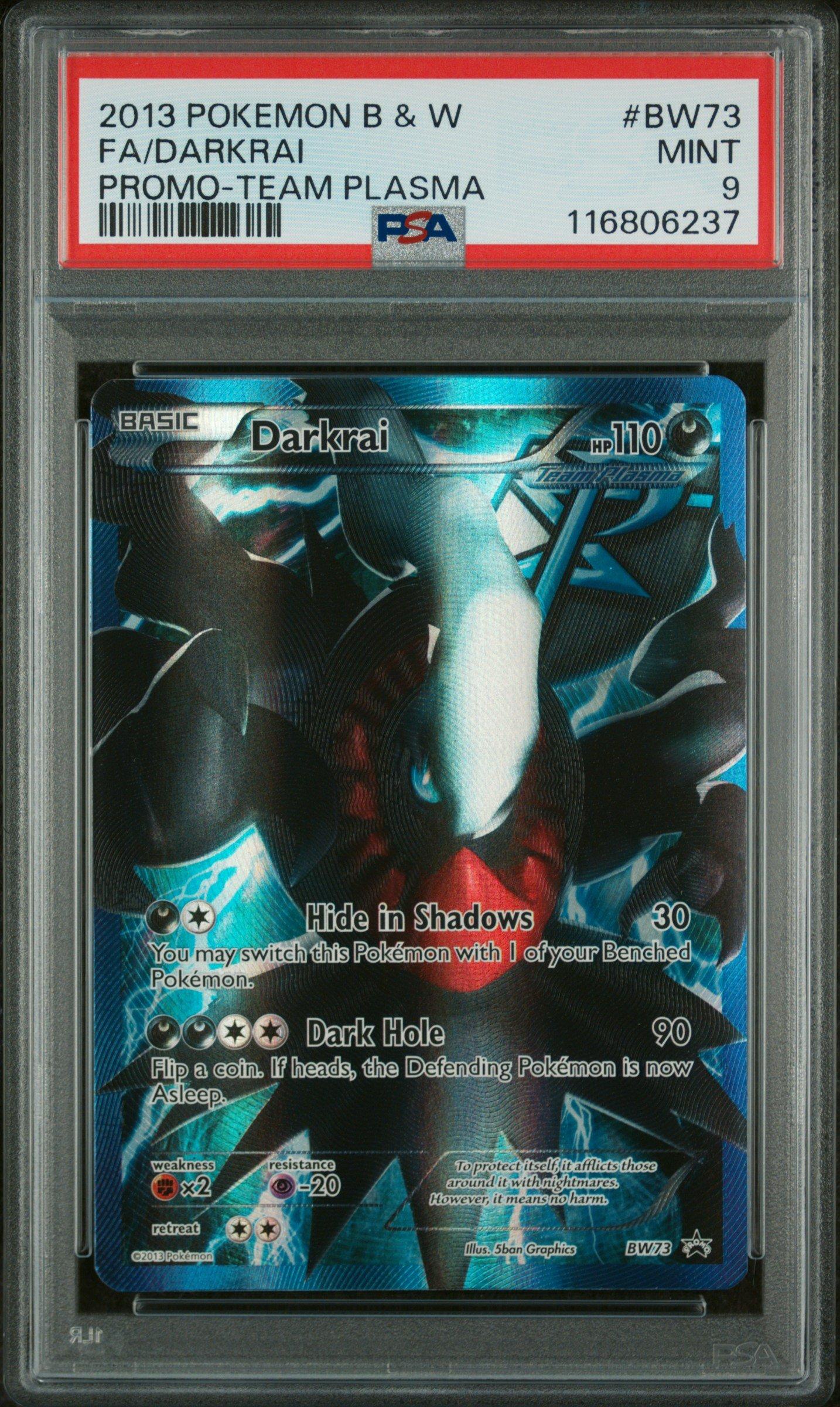 2013 Pokemon Black & White Promo Bw73 Full Art/darkrai Team Plasma