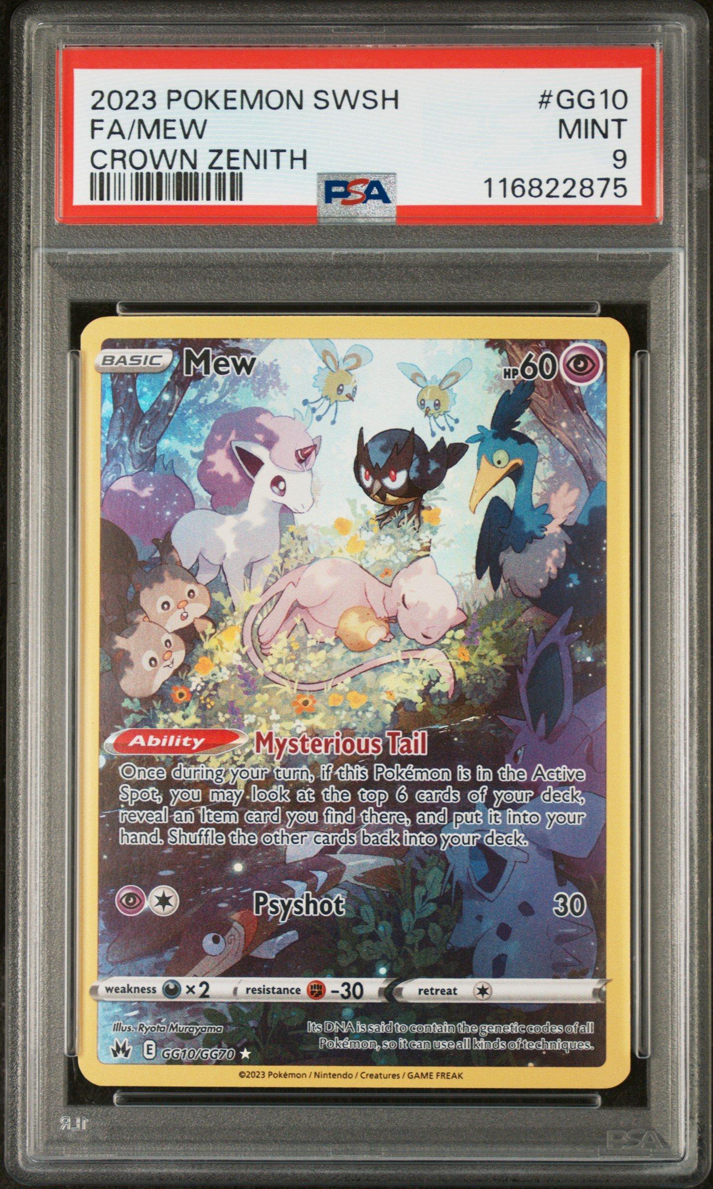 2023 Pokemon Sword And Shield Crown Zenith Gg10 Full Art/mew PSA 9
