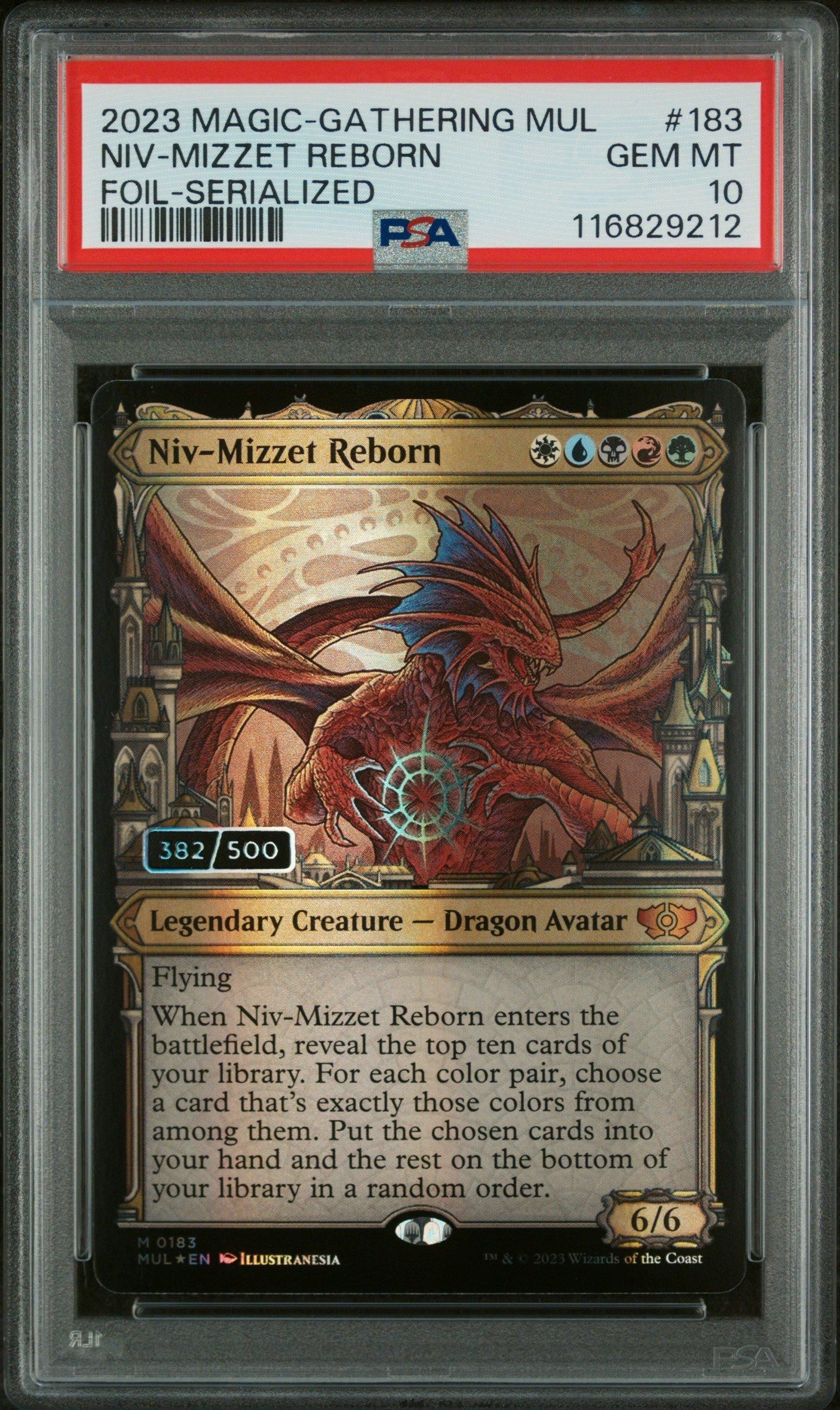 2023 Magic The Gathering Multiverse Legends 183 Niv-mizzet Reborn Foil-serialized PSA 10