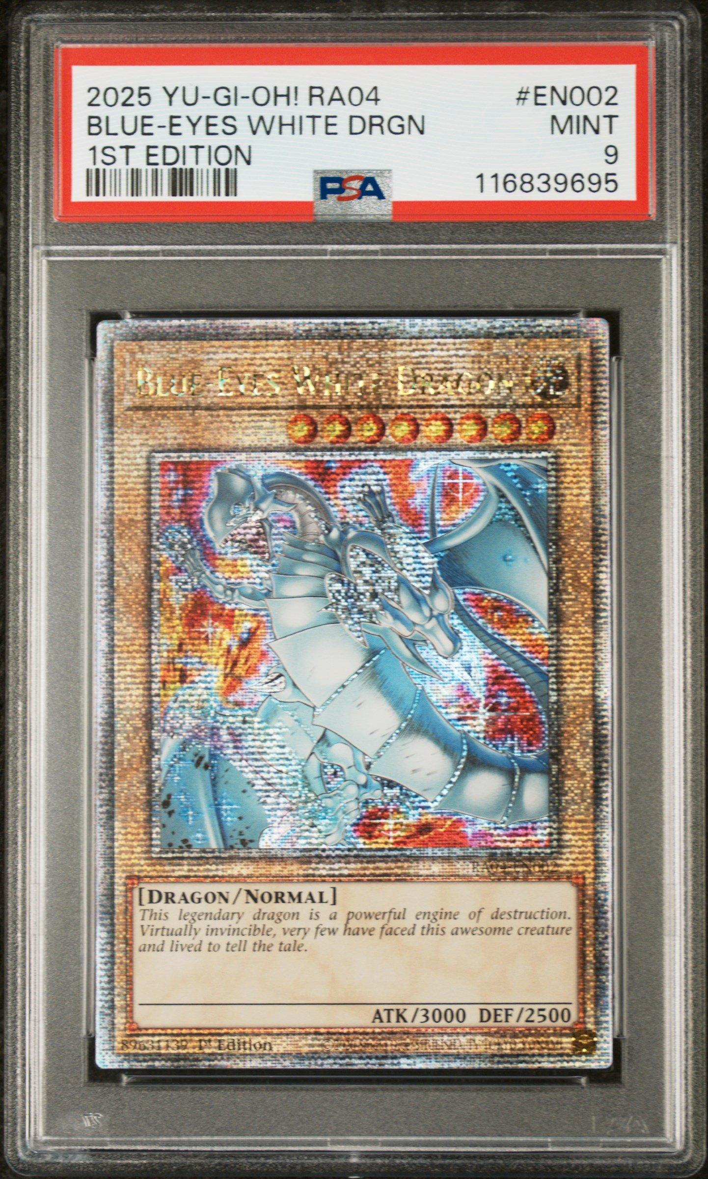 2025 Yu-gi-oh! Ra04-quarter Century Stampede En002 Blue-eyes White Dragon 1st Edition PSA 9