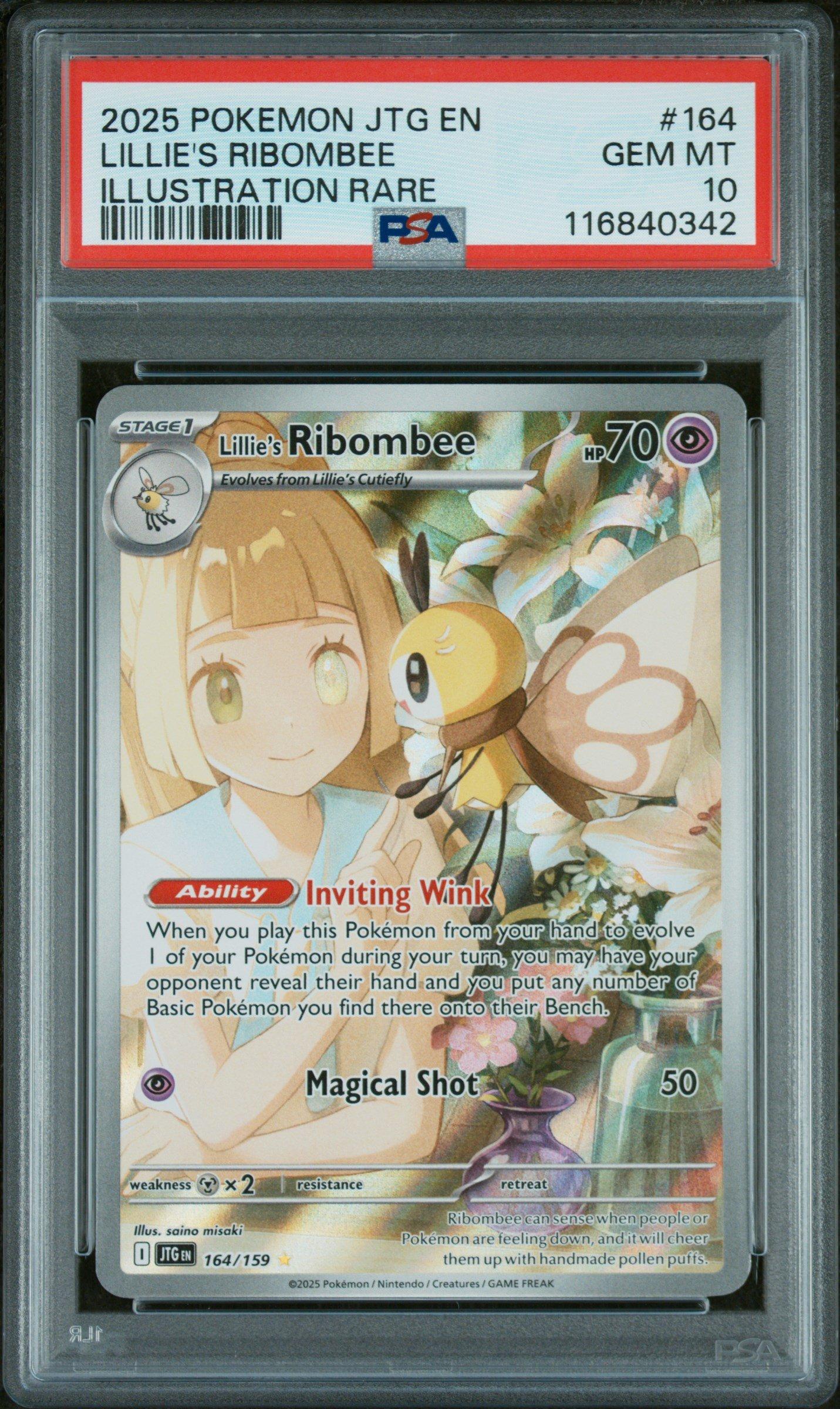 ポケモンカードゲーム Lillie's Ribombee ART RARE 2025 2025 Pokemon Jtg En-journey Together 164 Lillie's Ribombee