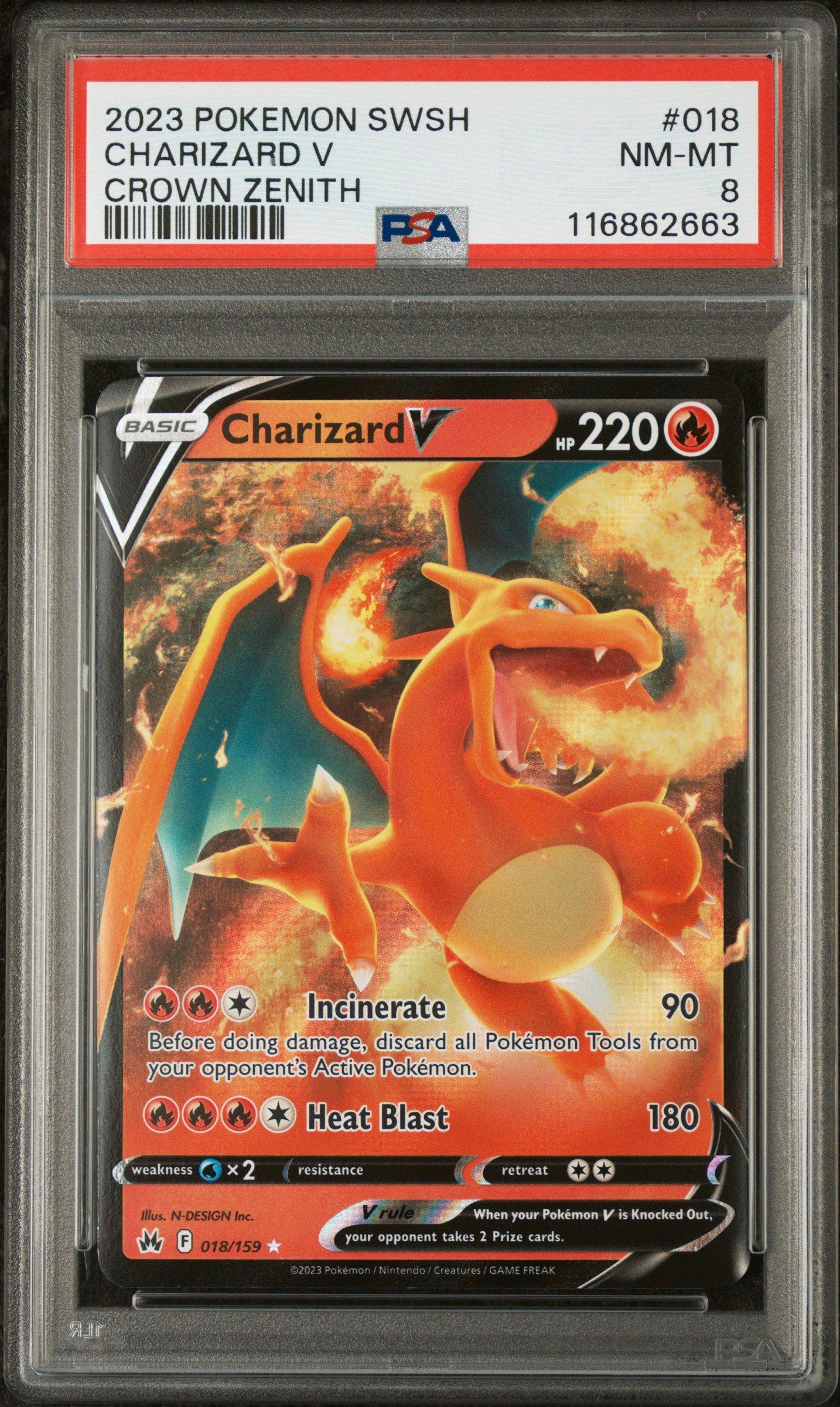 2023 Pokemon Sword And Shield Crown Zenith 018 Charizard V PSA 8