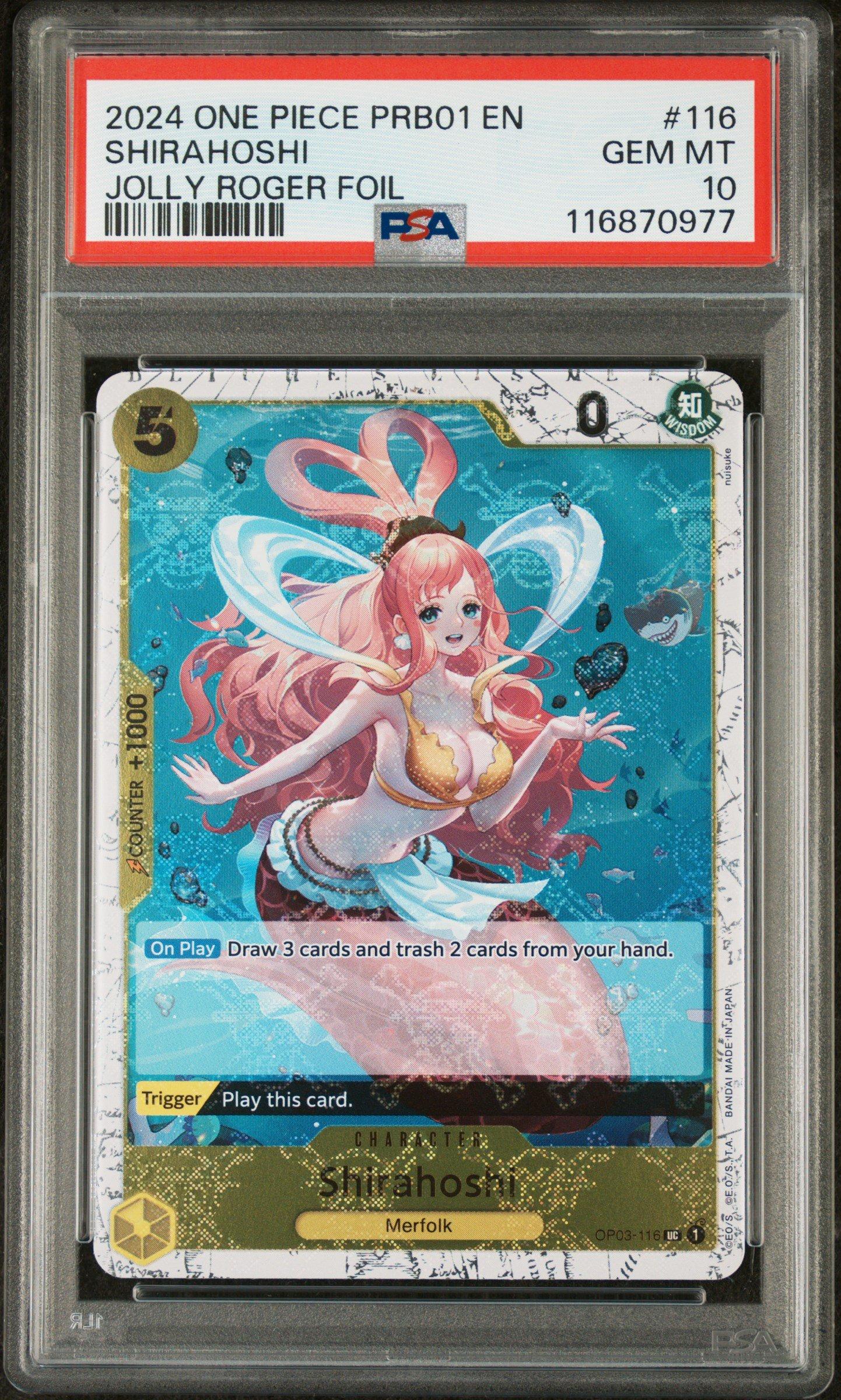 2024 One Piece Prb01-premium Booster -one Piece Card The Best- 116 Shirahoshi Jolly Roger Foil PSA 10