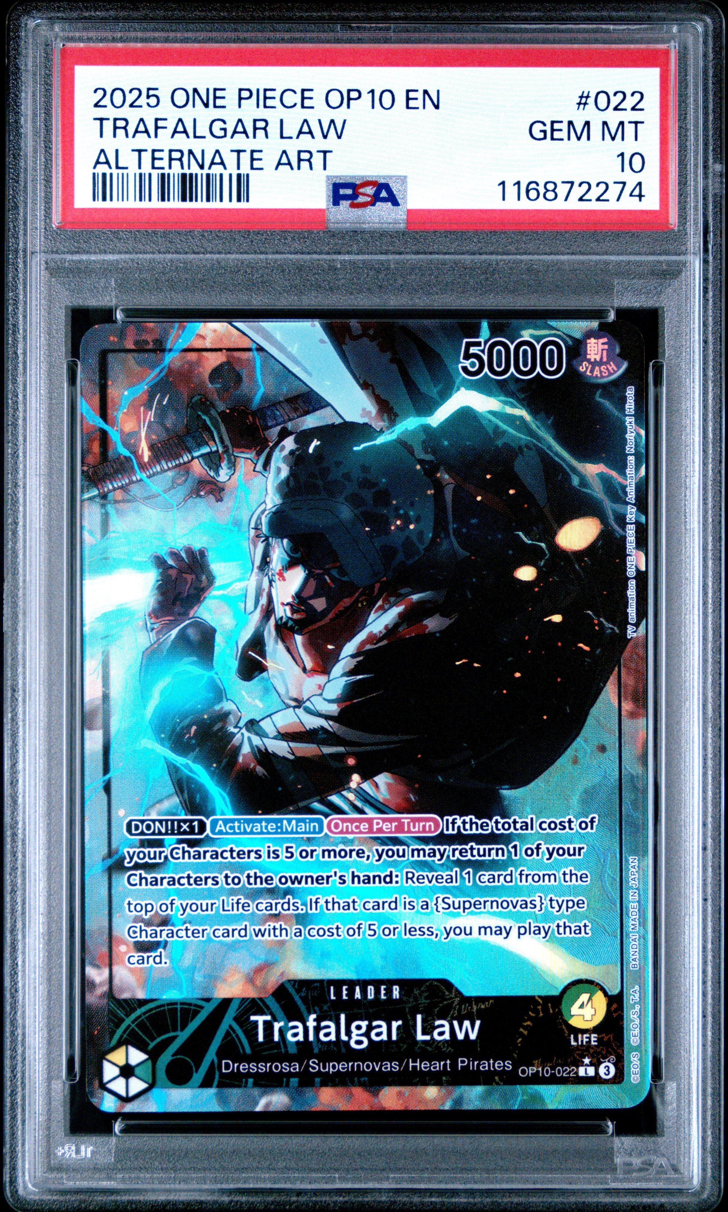 PSA10 TRAFALGAR LAW ALTERNATE ART ロー PSA10 TRAFALGAR LAW ALTERNATE ART ロー - メルカリ