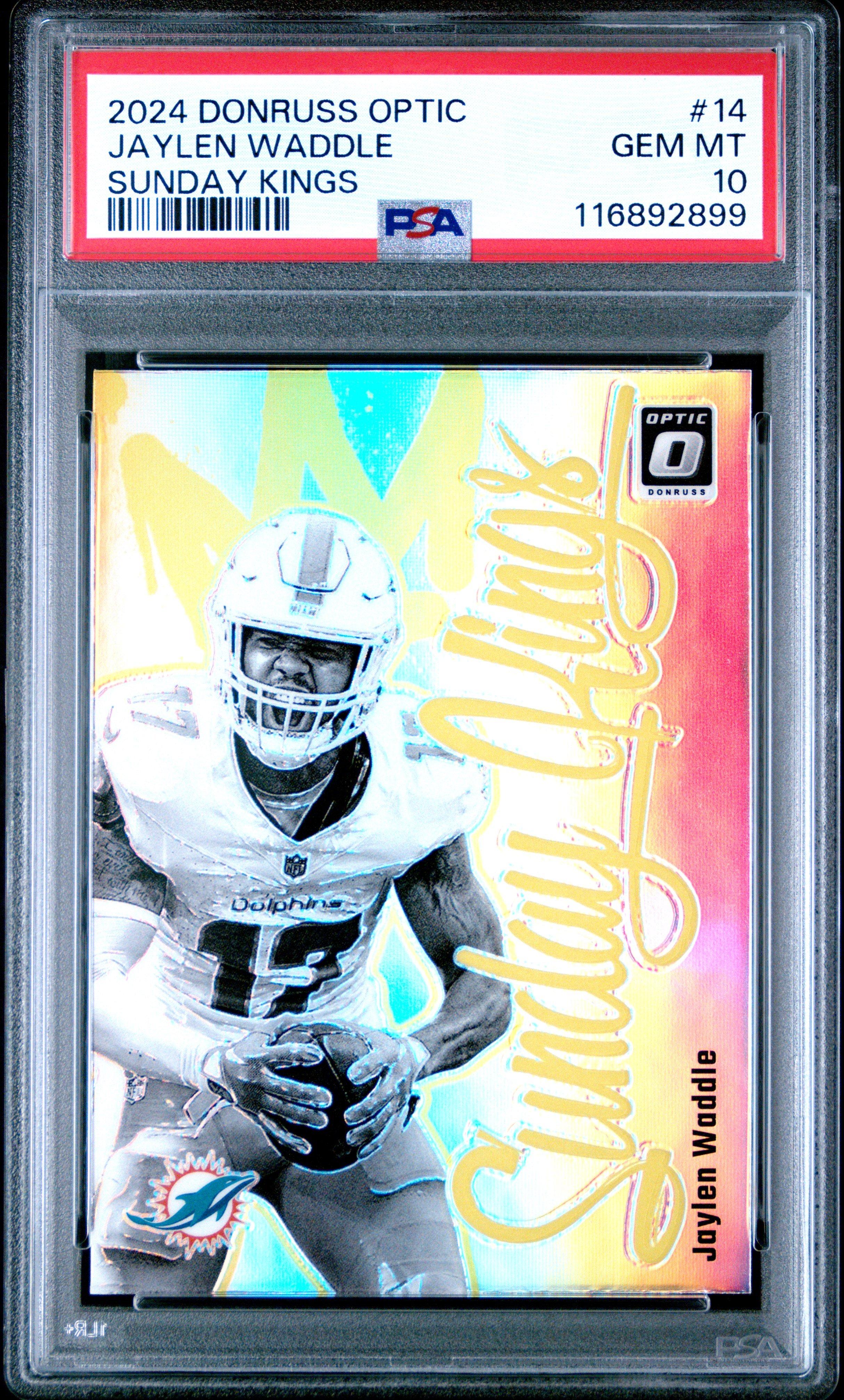 2024 Panini Donruss Optic Sunday Kings 14 Jaylen Waddle PSA 10