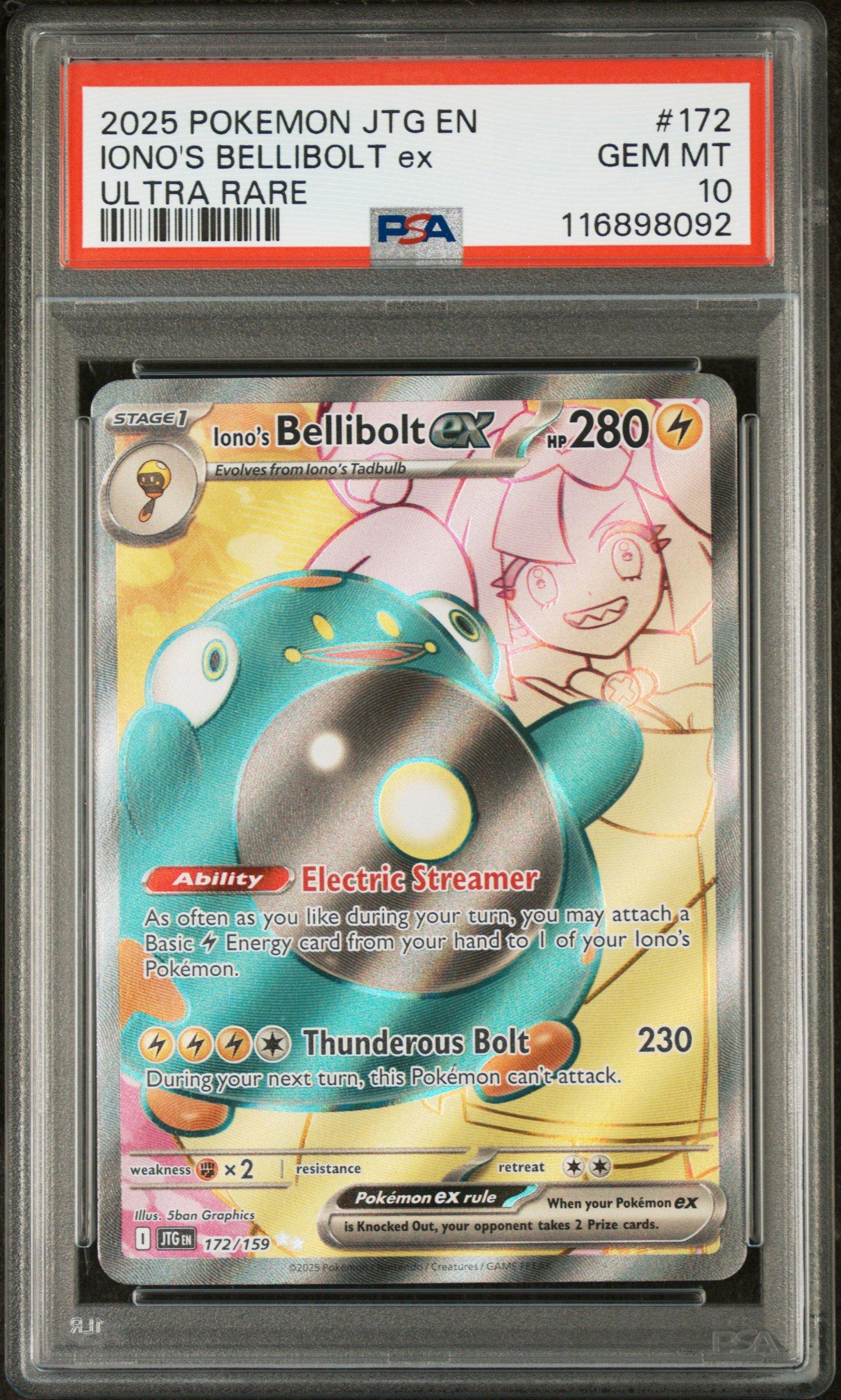 2025 Pokemon Jtg En-journey Together 172 Iono's Bellibolt Ex Ultra
