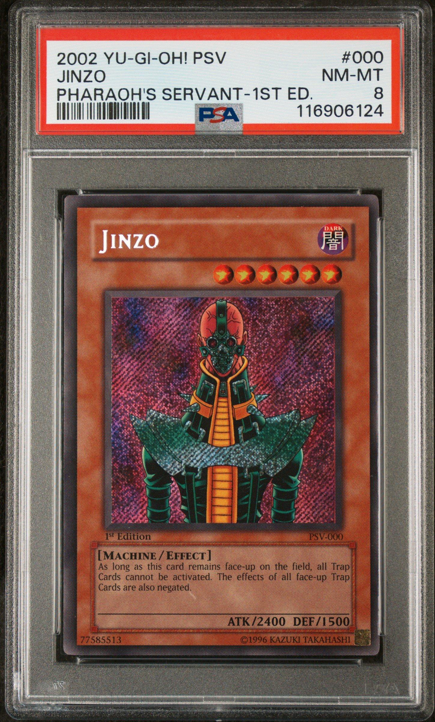 2002 Yu-gi-oh! Psv-pharaoh's Servant 000 Jinzo 1st Edition PSA 8