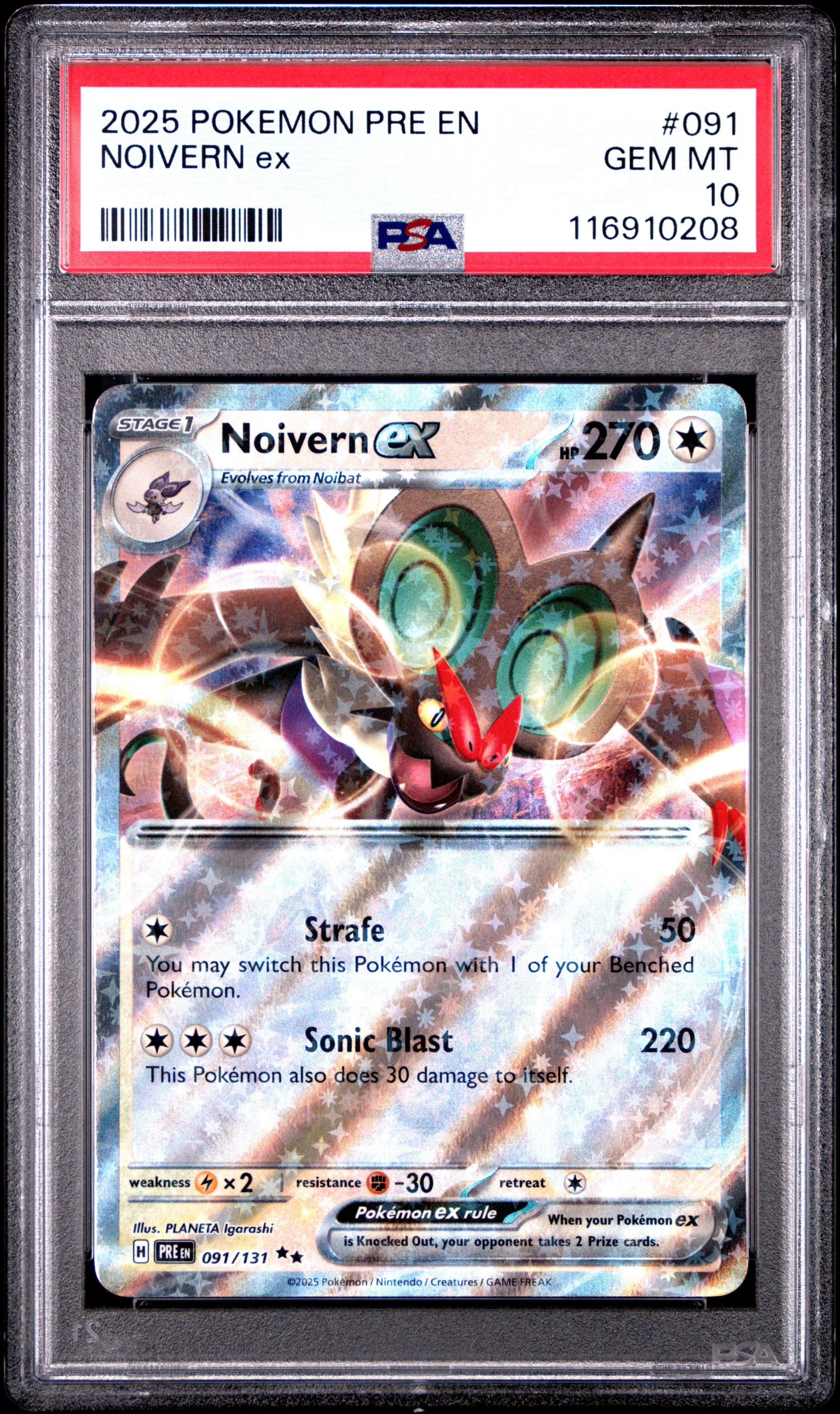 2025 Pokemon Pre En-prismatic Evolutions 091 Noivern Ex PSA 10