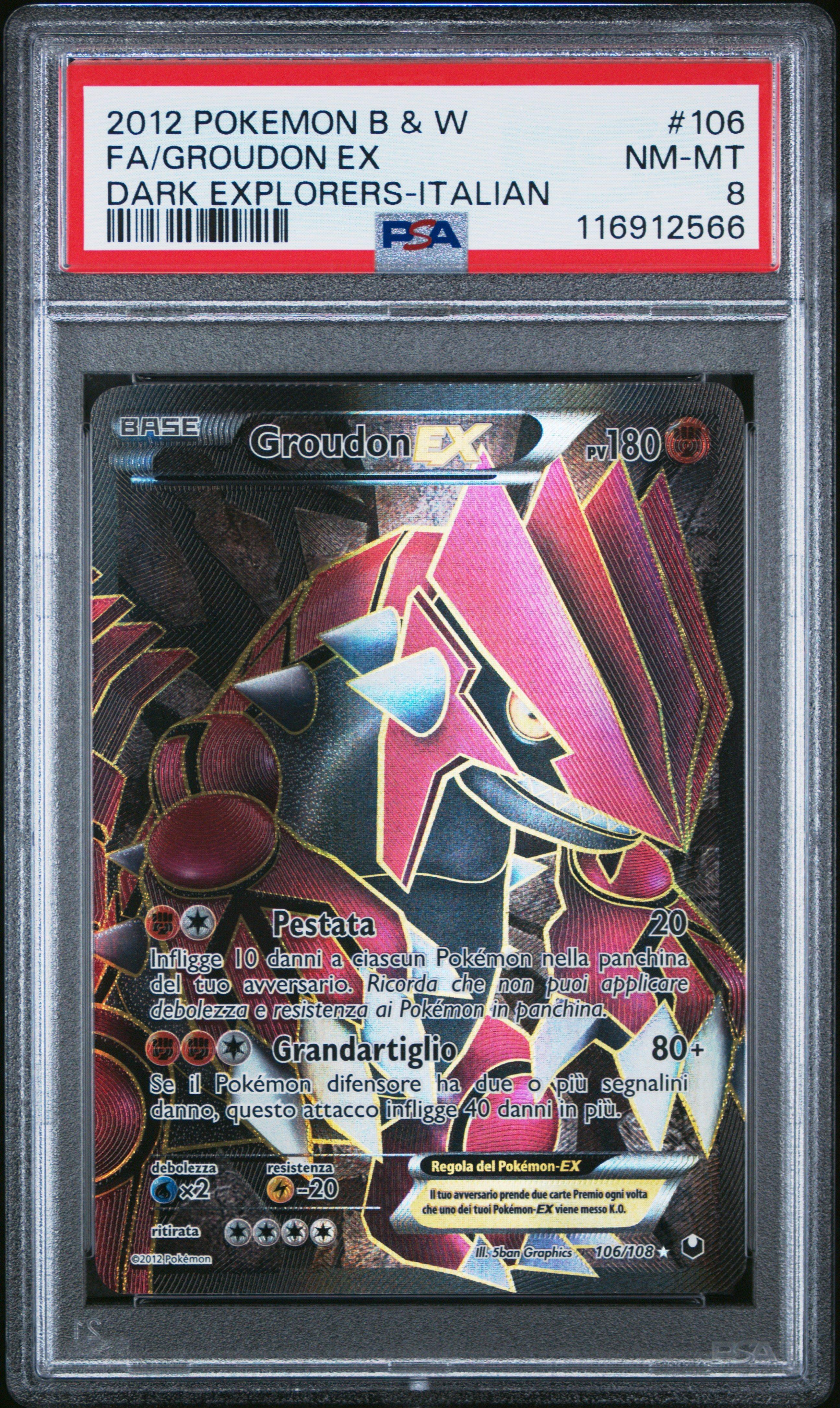 2012 Pokemon Black & White Dark Explorers 106 Full Art/groudon Ex