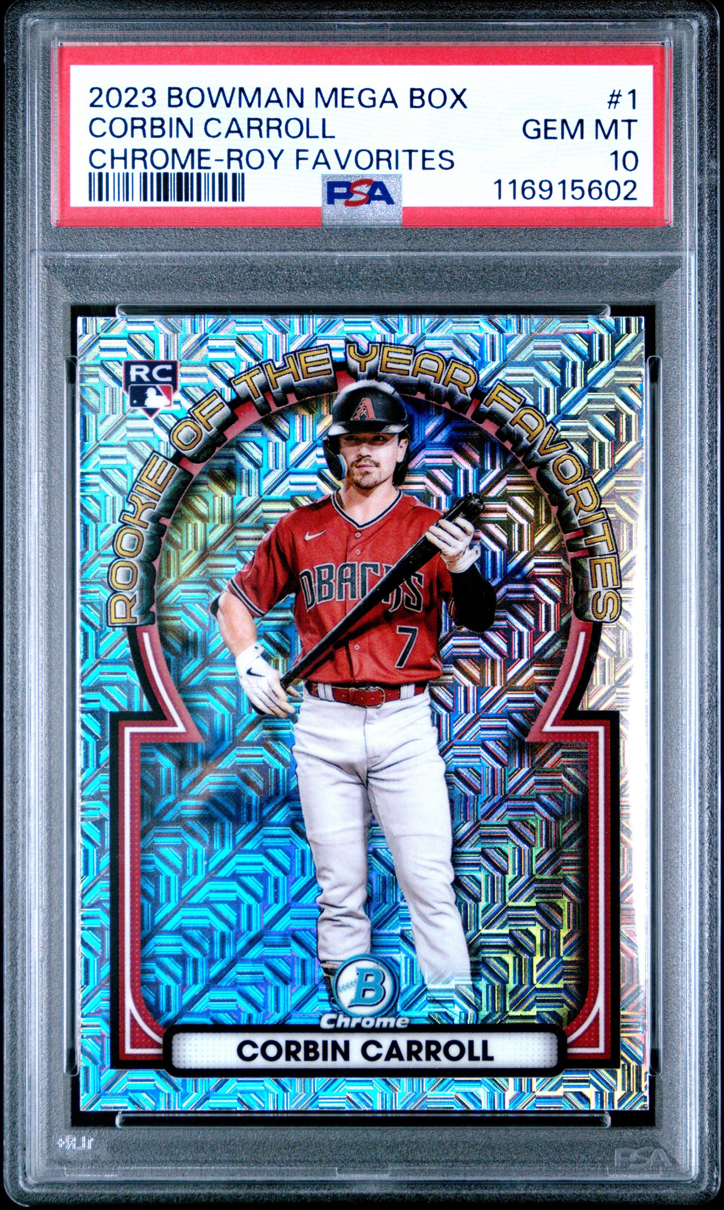 2023 Bowman Mega Box Chrome Roy Favorites 1 Corbin Carroll PSA 10
