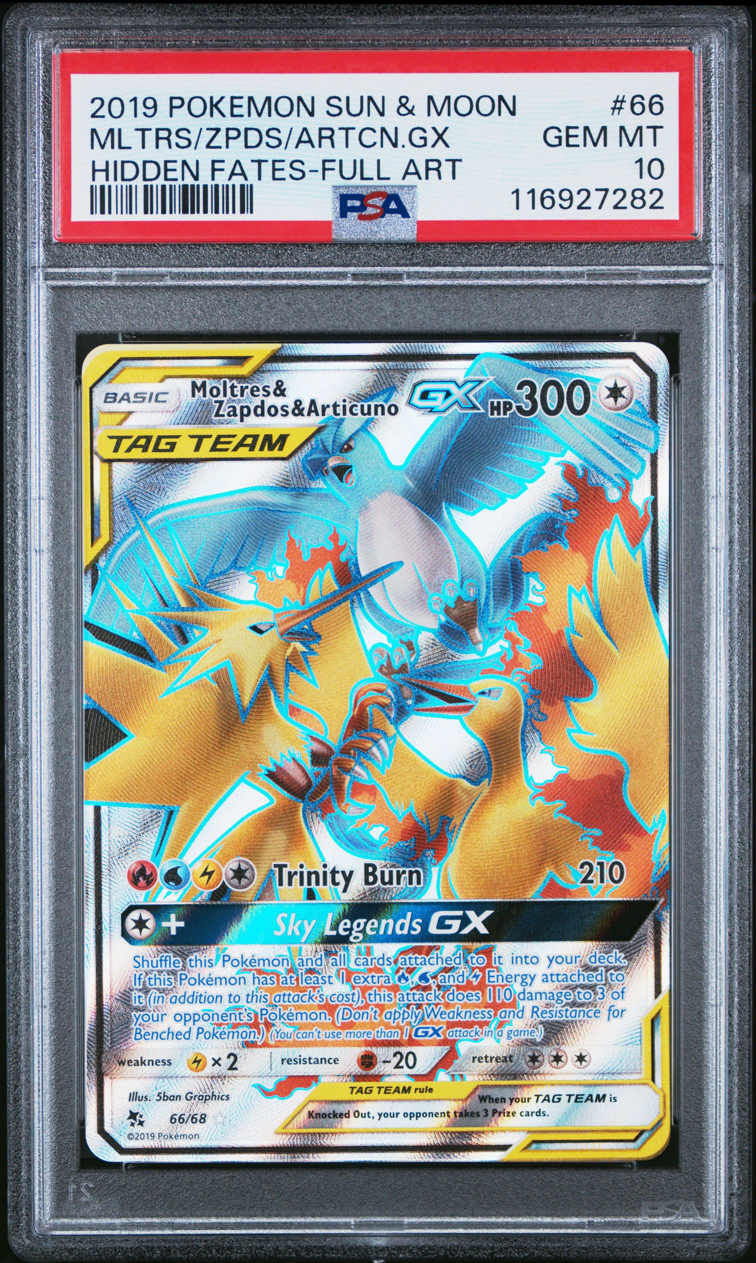 2019 Pokemon Sun & Moon Hidden Fates 66 Full Art/moltres & Zapdos