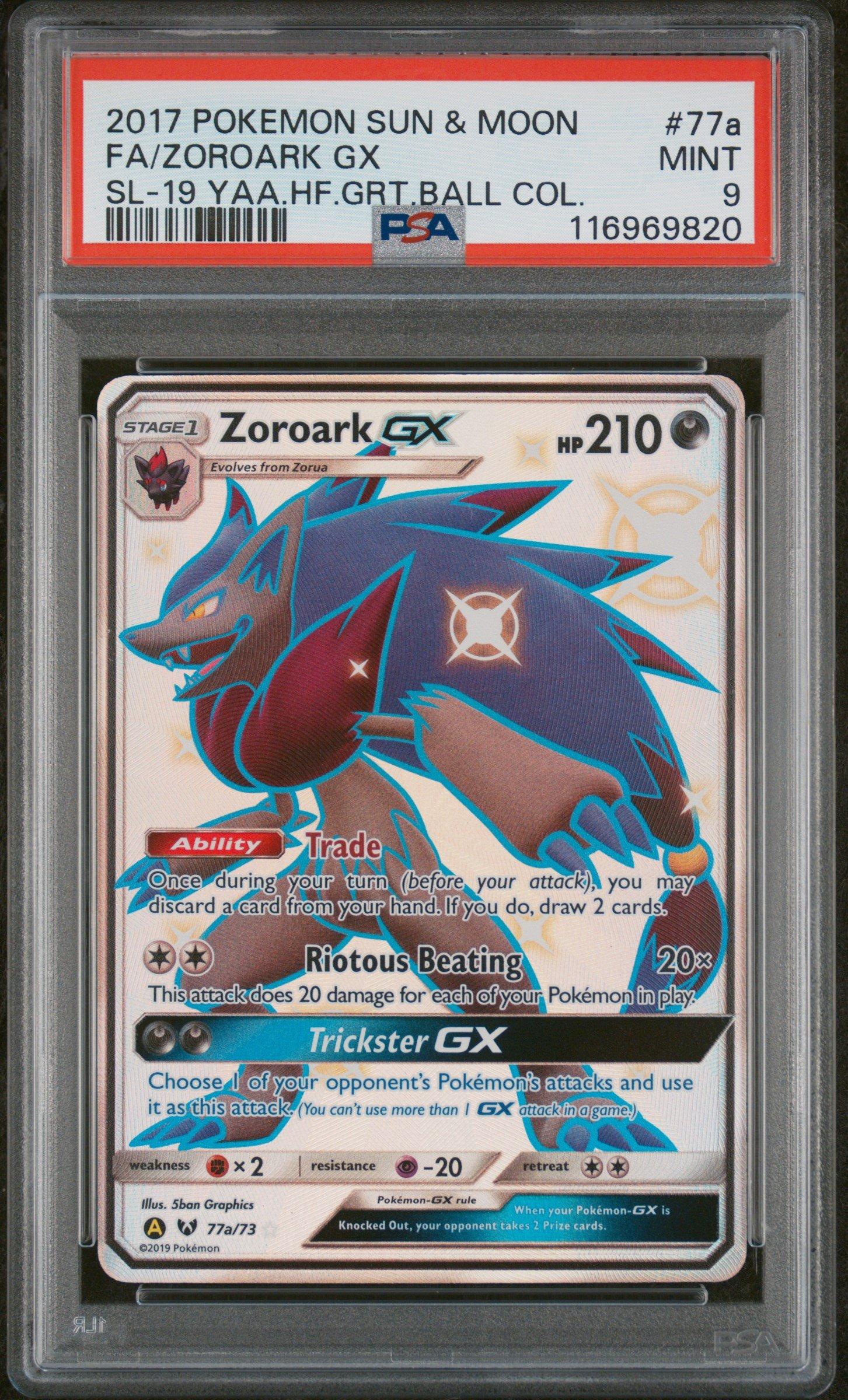 2017 Pokemon Sun & Moon Shining Legends 77a Full Art/zoroark Gx