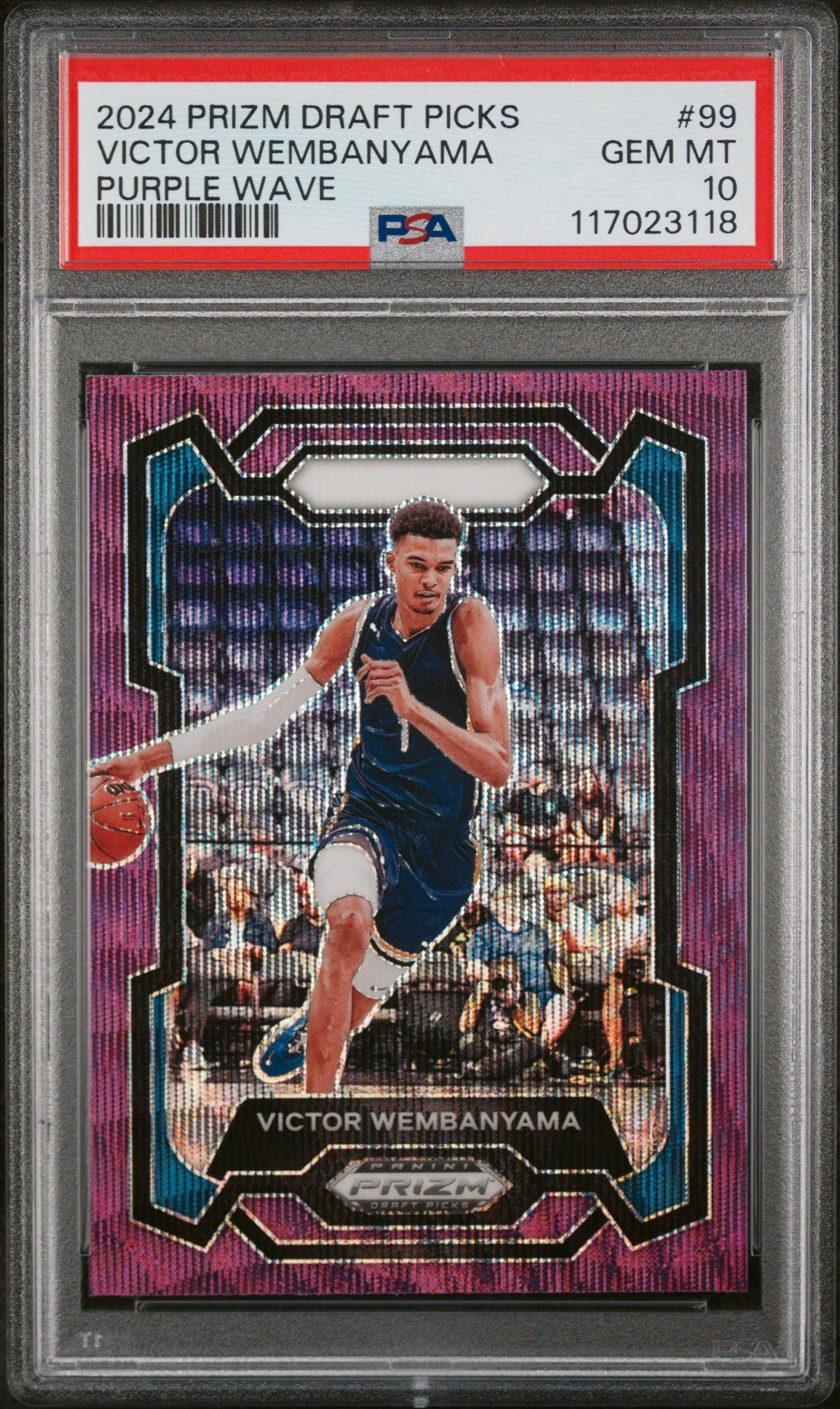 2024 Panini Prizm Draft Picks 99 Victor Wembanyama Purple Wave PSA 10