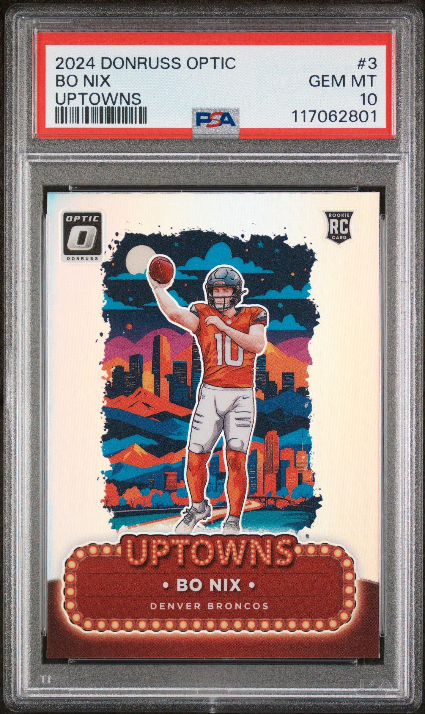 2024 Panini Donruss Optic Uptowns 3 Bo Nix PSA