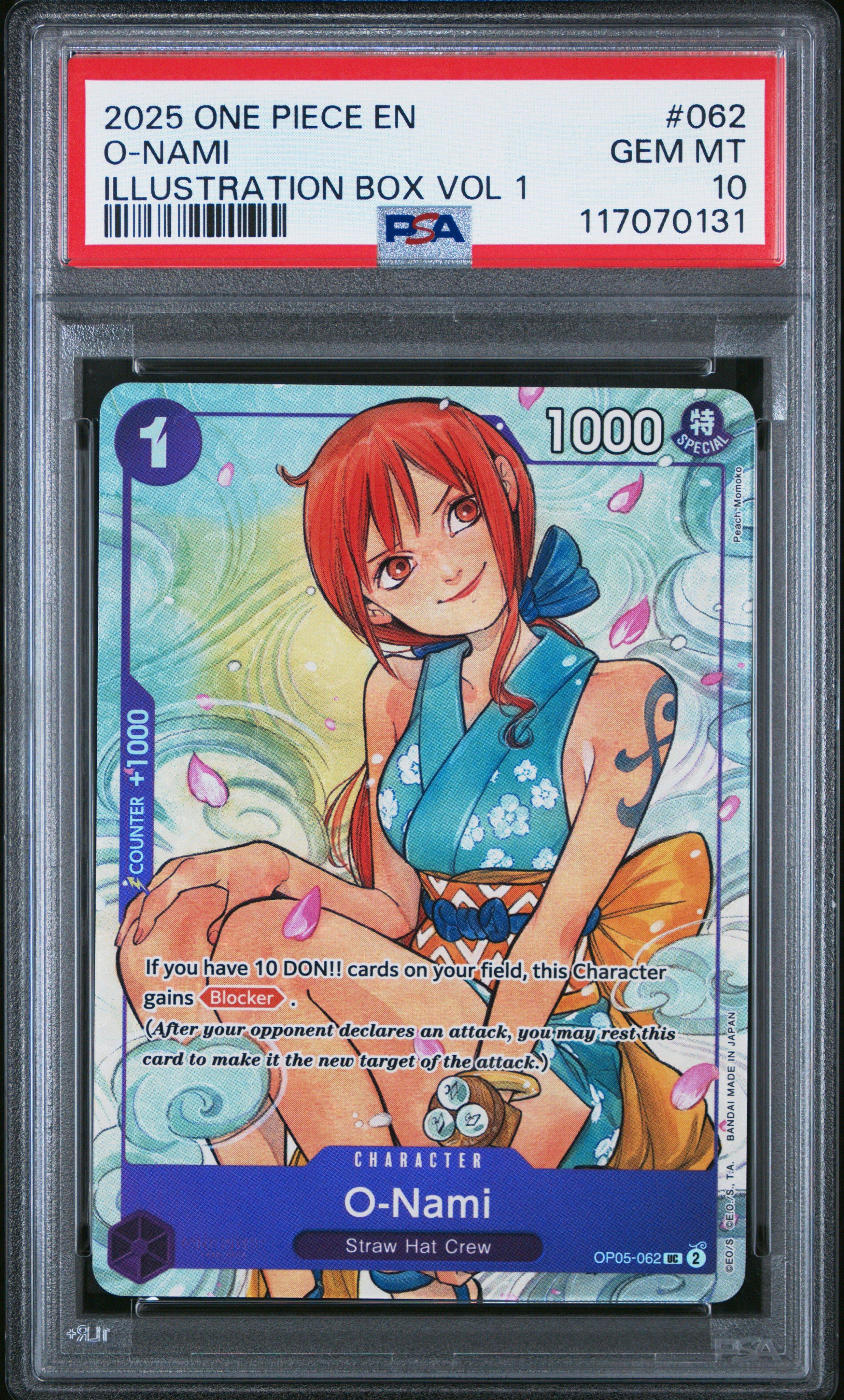 2025 One Piece Promos 062 O-nami Illustration Box Vol.1 PSA 10
