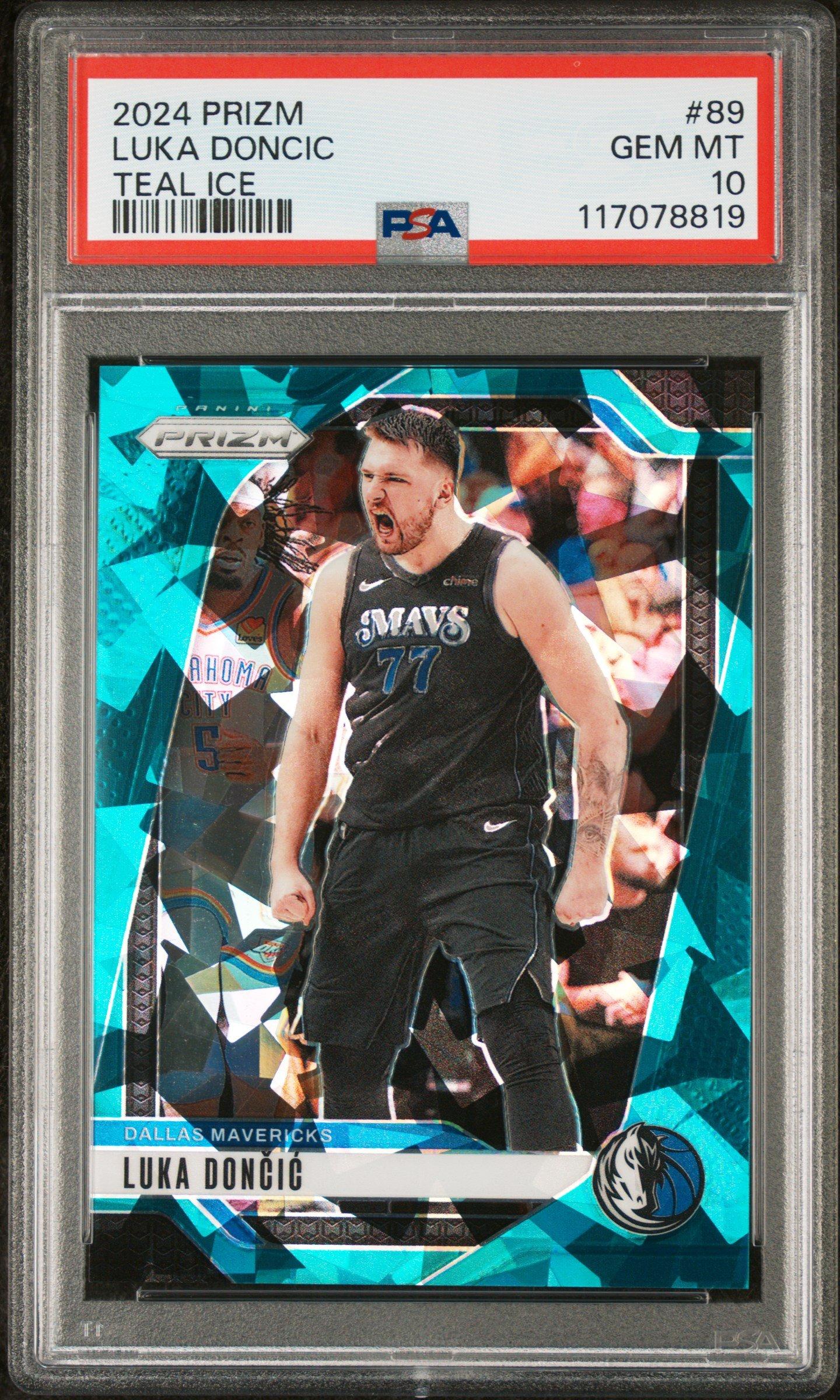 2024 Panini Prizm 89 Luka Doncic Teal Ice PSA 10