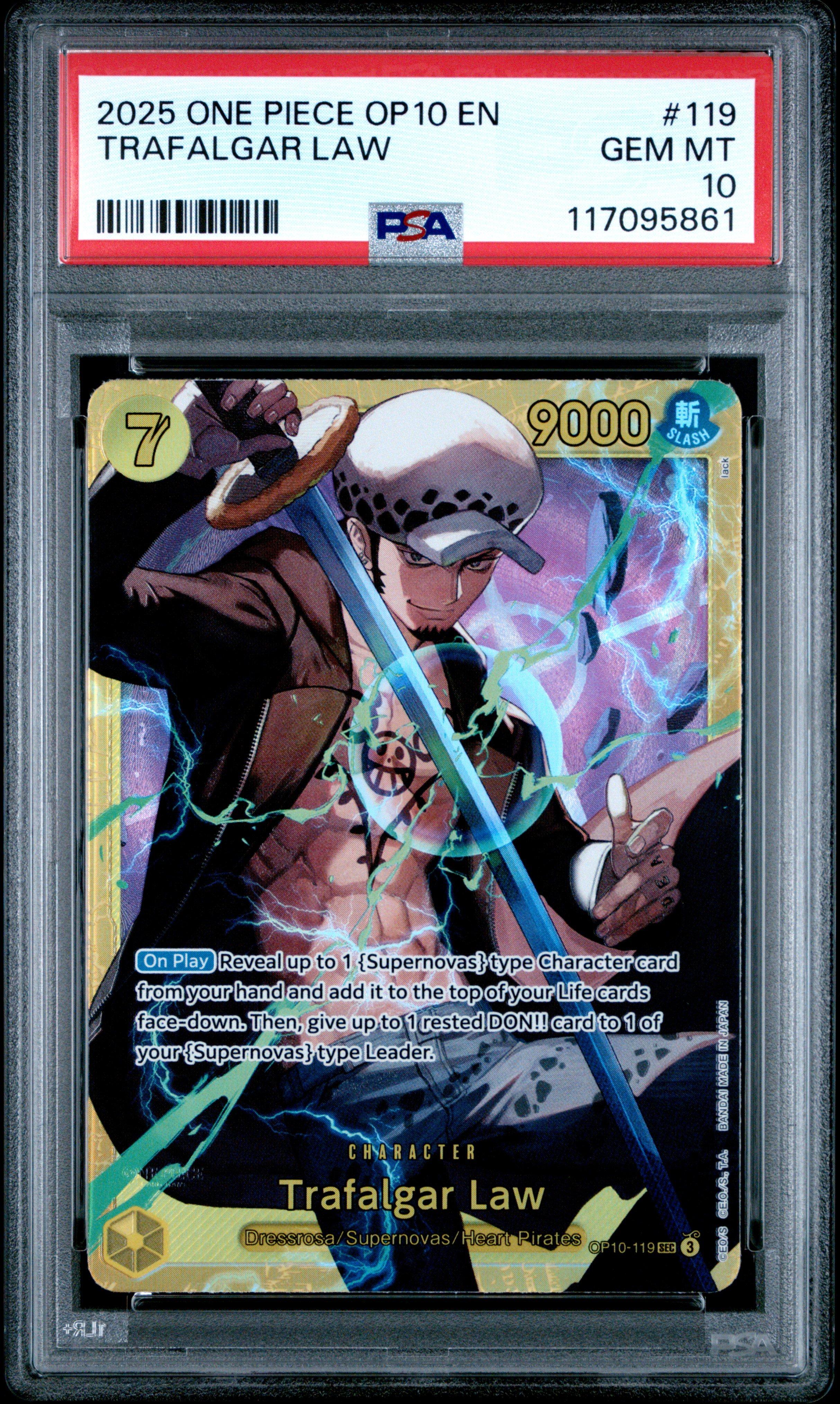 2025 One Piece Op10-royal Blood 119 Trafalgar Law PSA 10 Graded