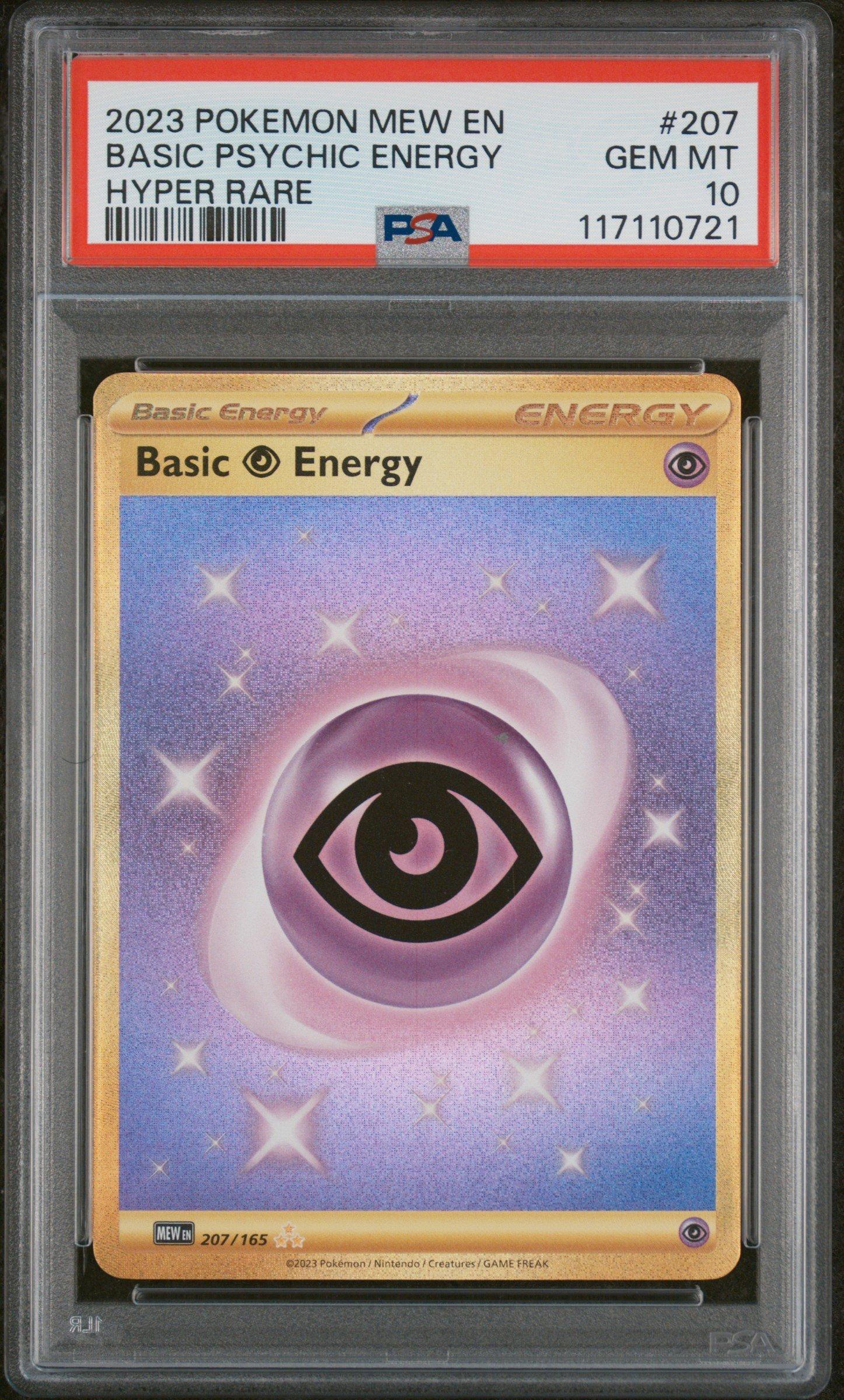 2023 Pokemon Mew En-151 207 Basic Psychic Energy Hyper Rare PSA 10