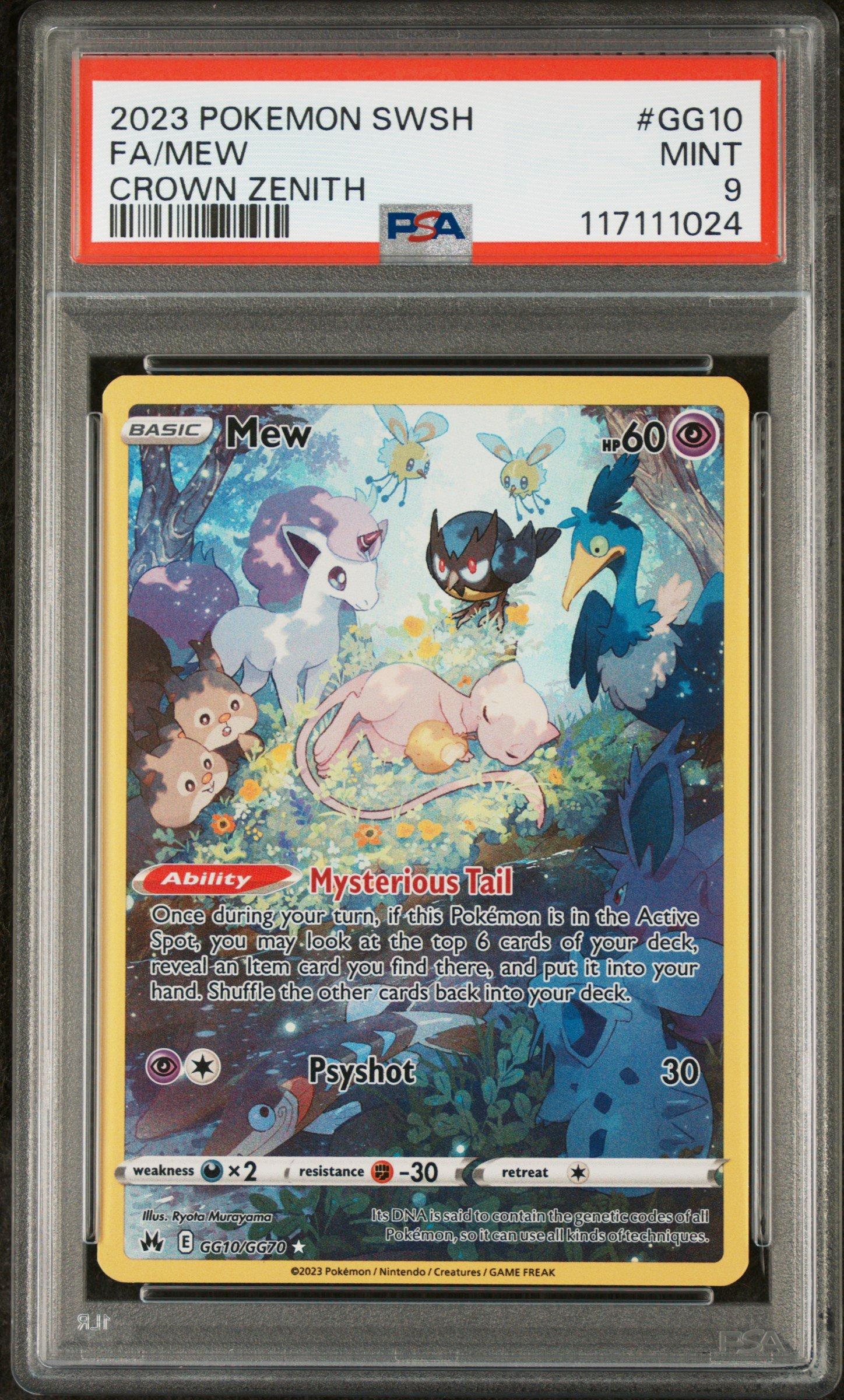 2023 Pokemon Sword And Shield Crown Zenith Gg10 Full Art/mew PSA 9