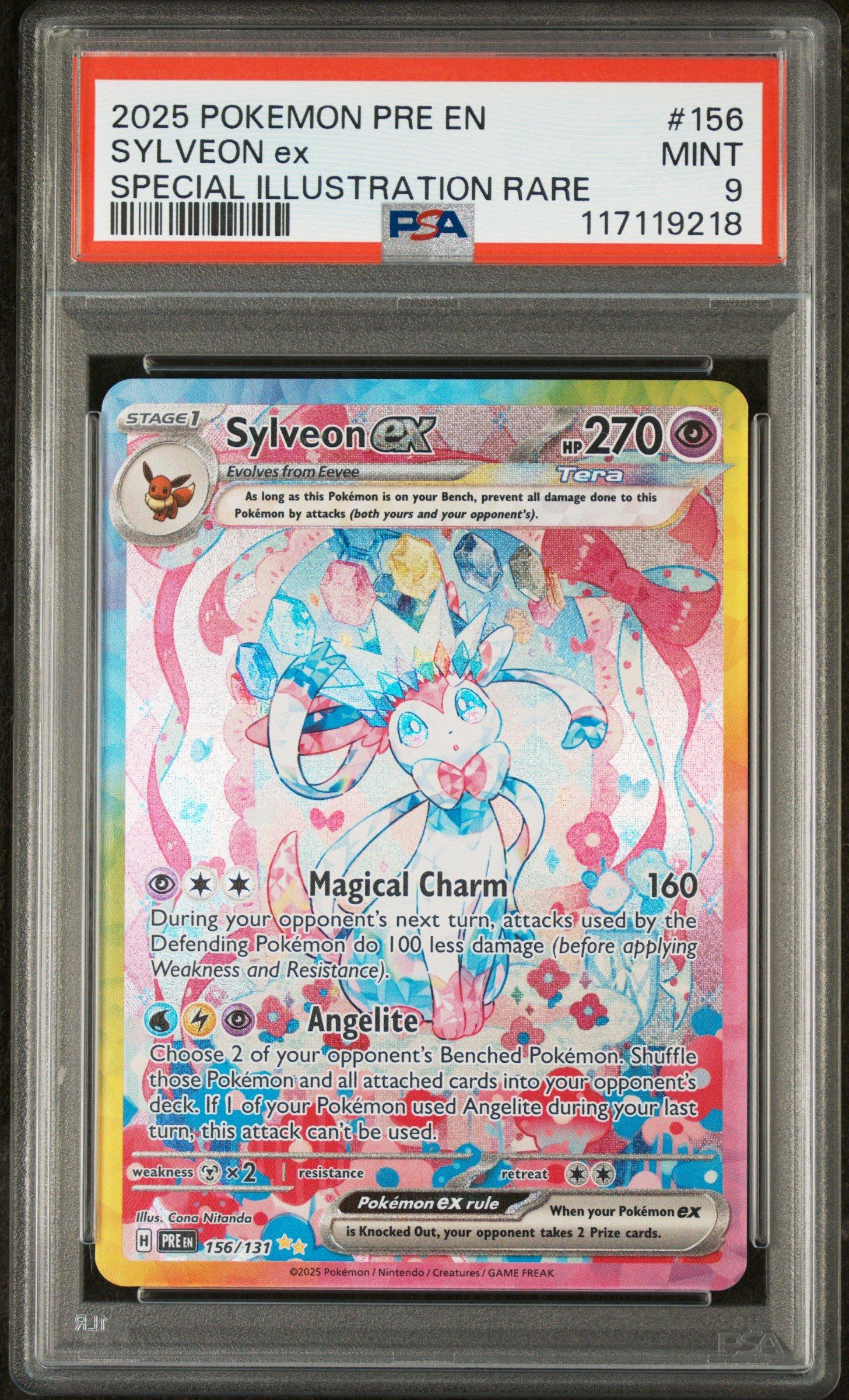 2025 Pokemon Pre En-prismatic Evolutions 156 Sylveon Ex Special  Illustration Rare PSA 9 Graded Card | GameStop