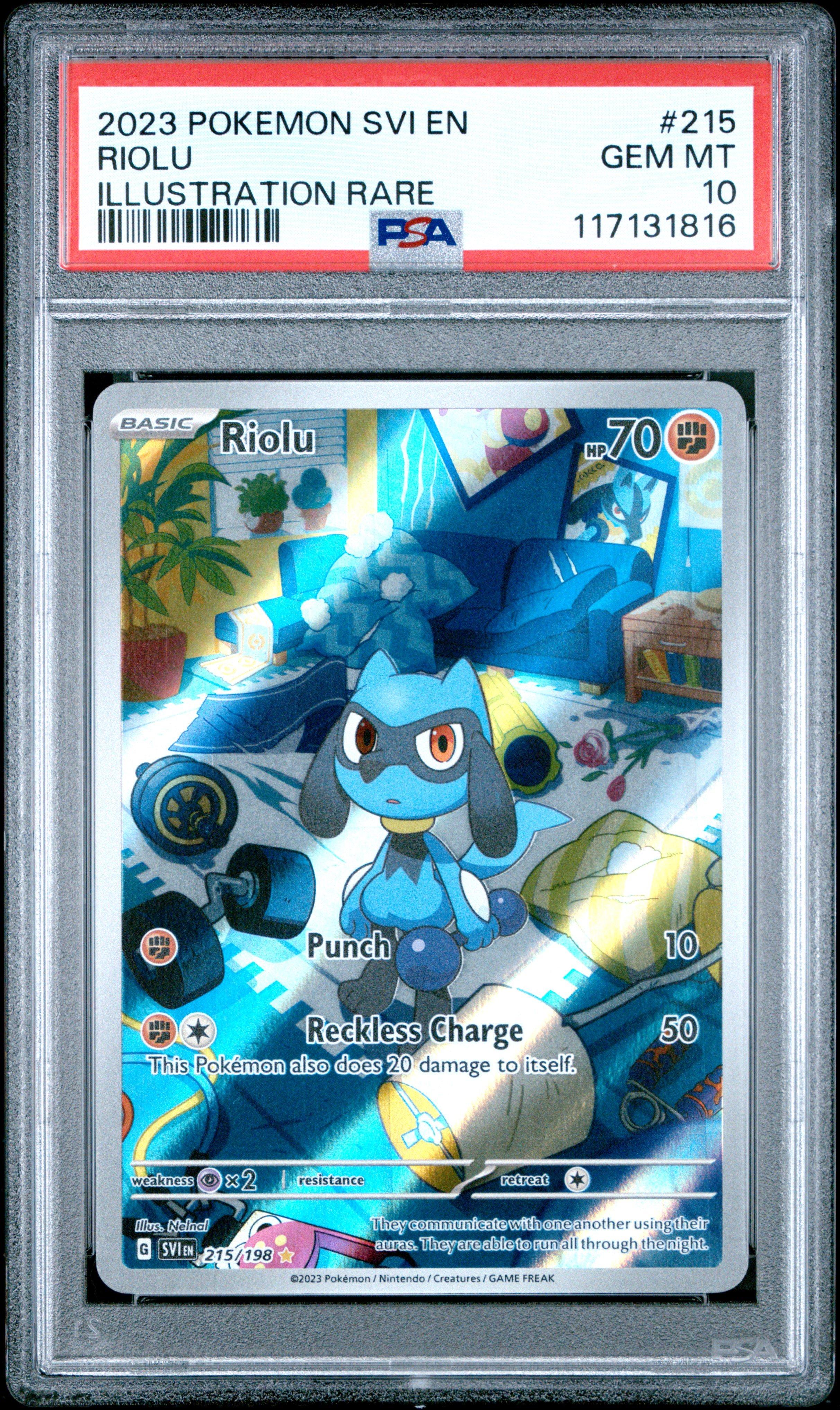 2023 ポケモンカード リオル ART RARE PSA 10 2023 Pokemon Svi En-scarlet & Violet 215 Riolu Illustration Rare